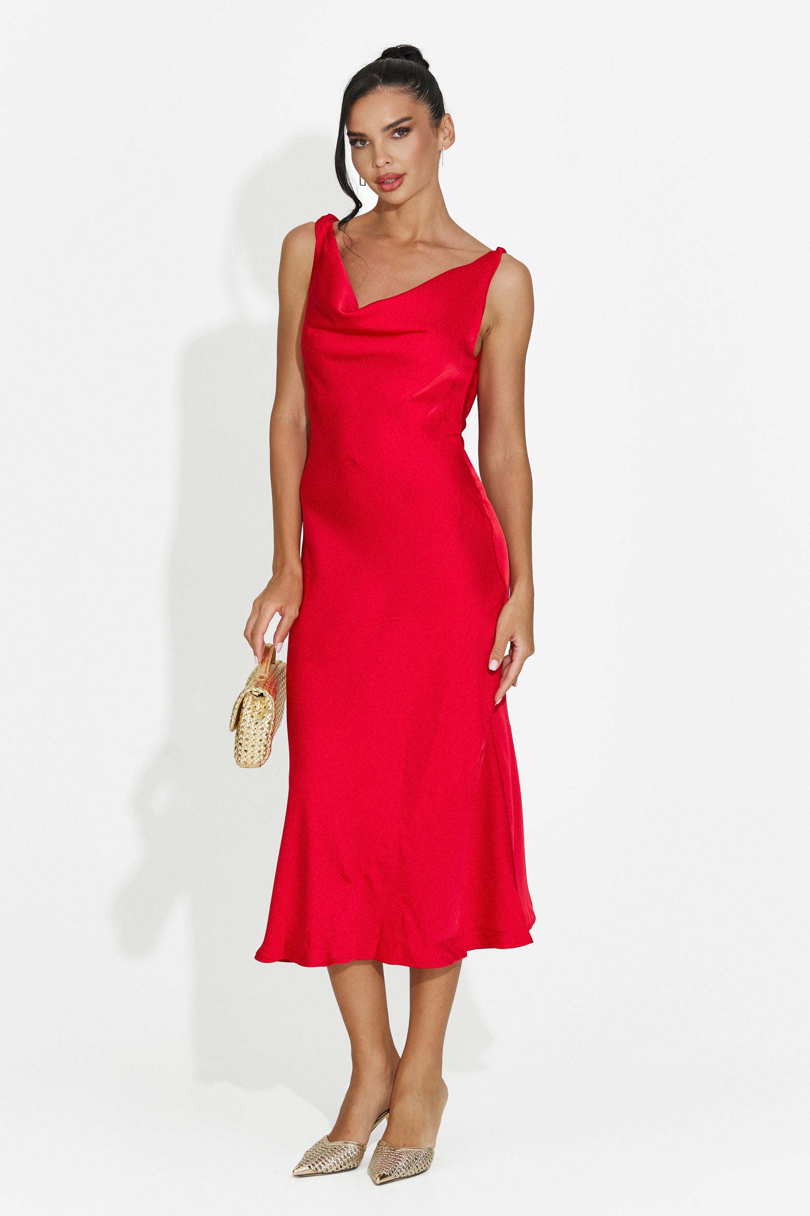 Robe femme midi rouge Aliria Bogas