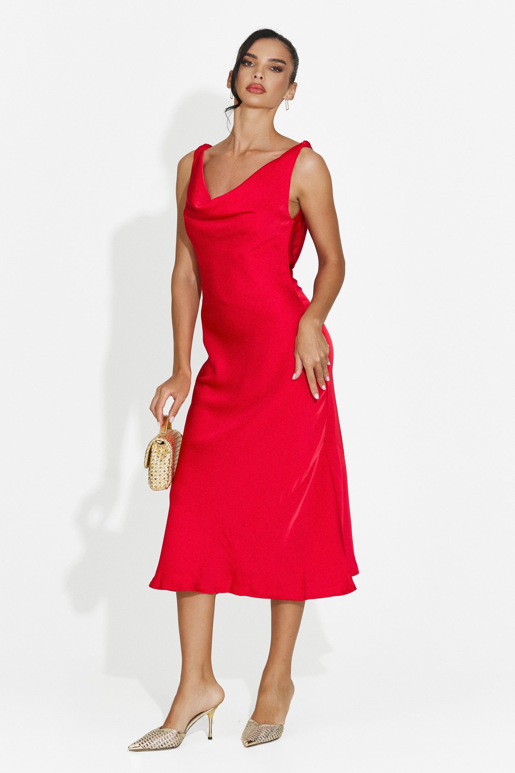 Robe femme midi rouge Aliria Bogas