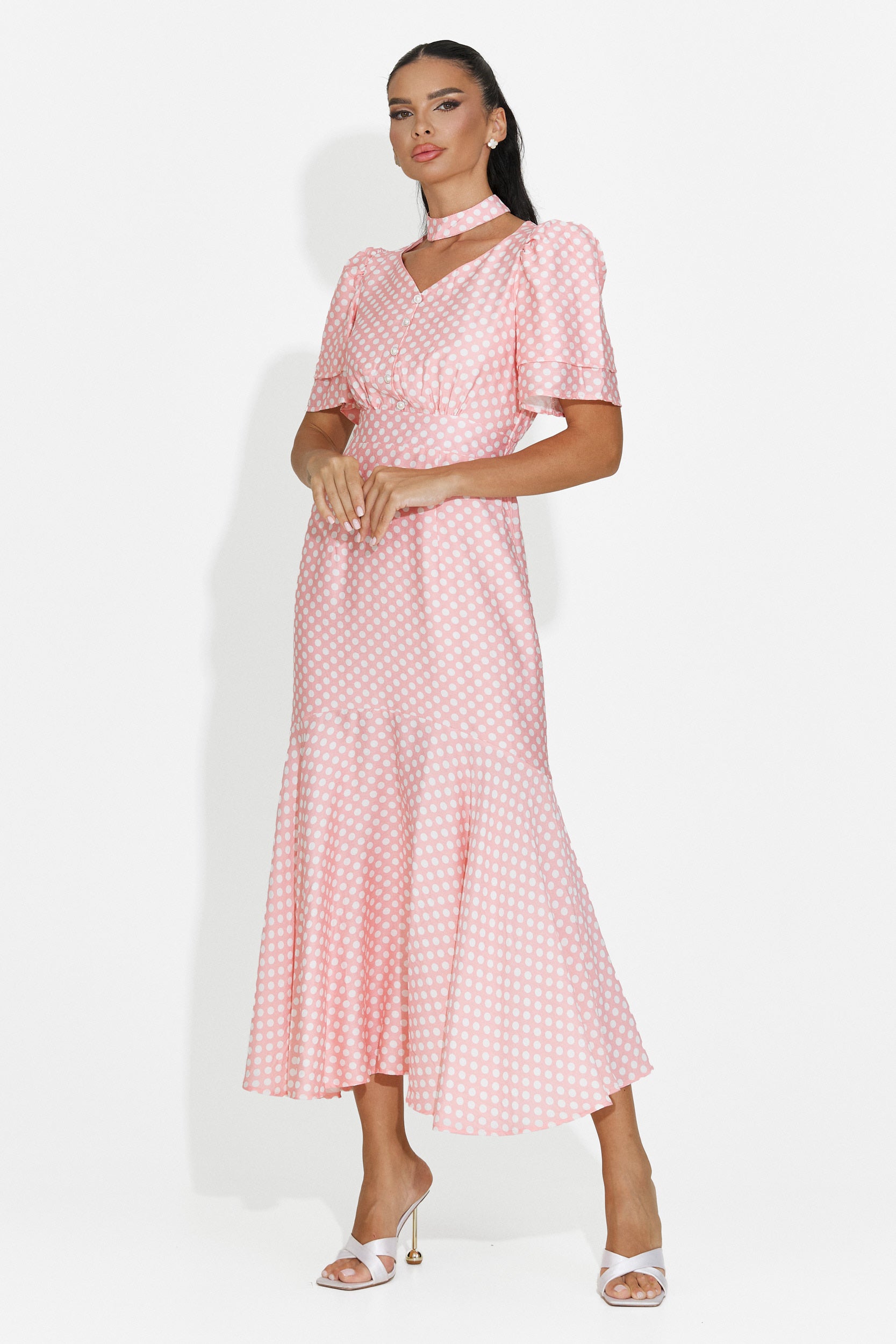 Midi pink women's dress Antoneia Bogas