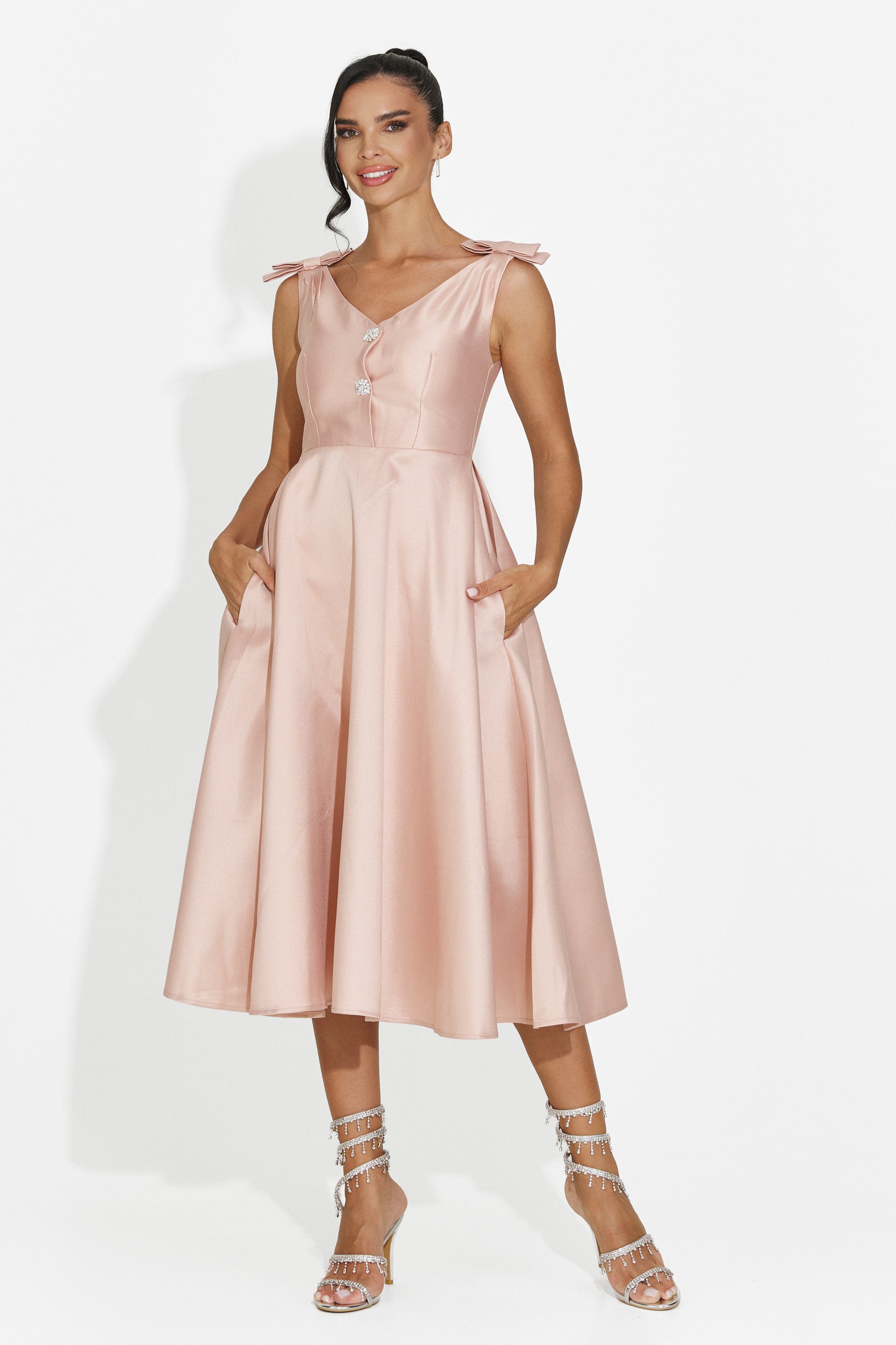 Pink midi women's dress Ayanda Bogas