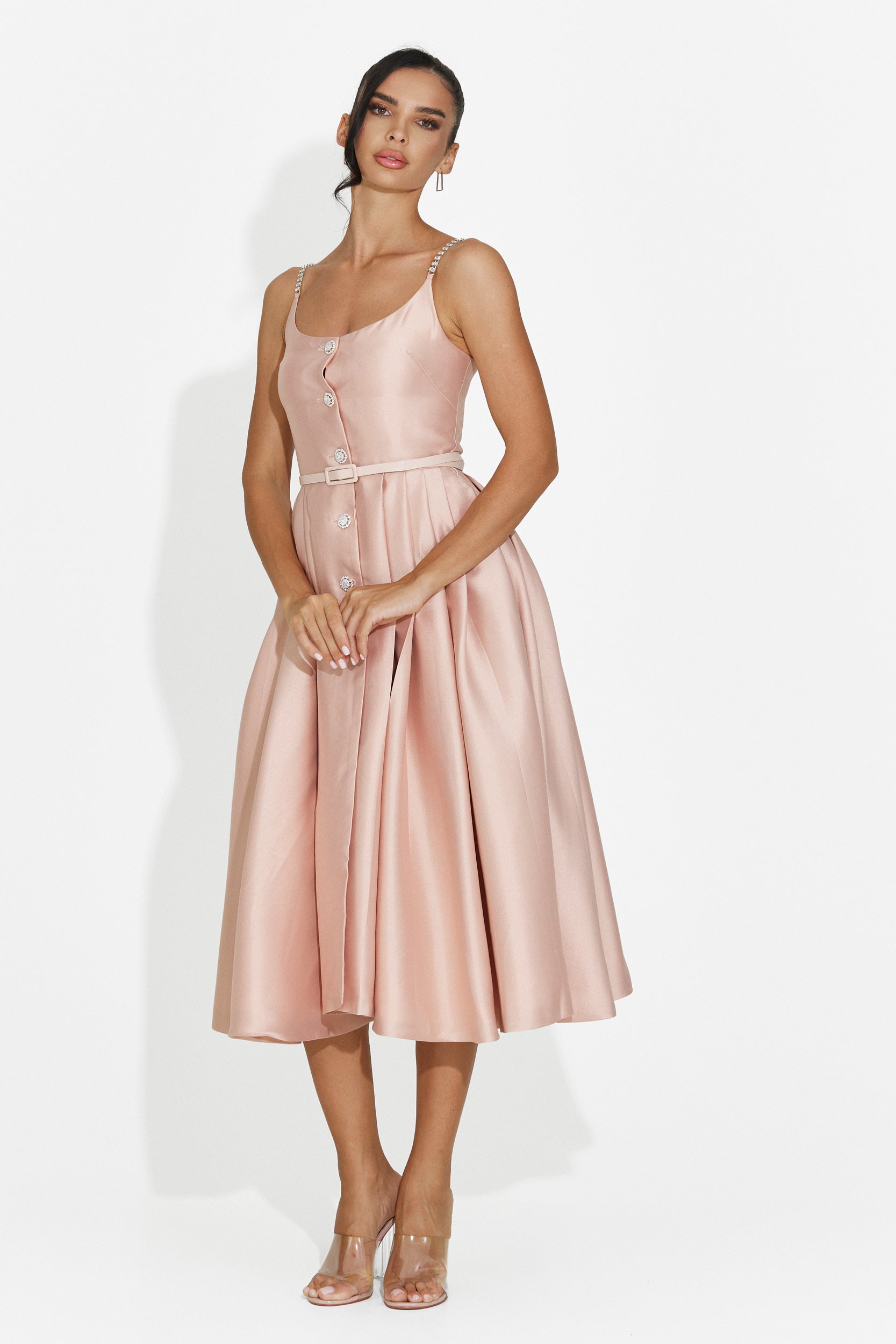 Women's midi pink dress Florinela Bogas