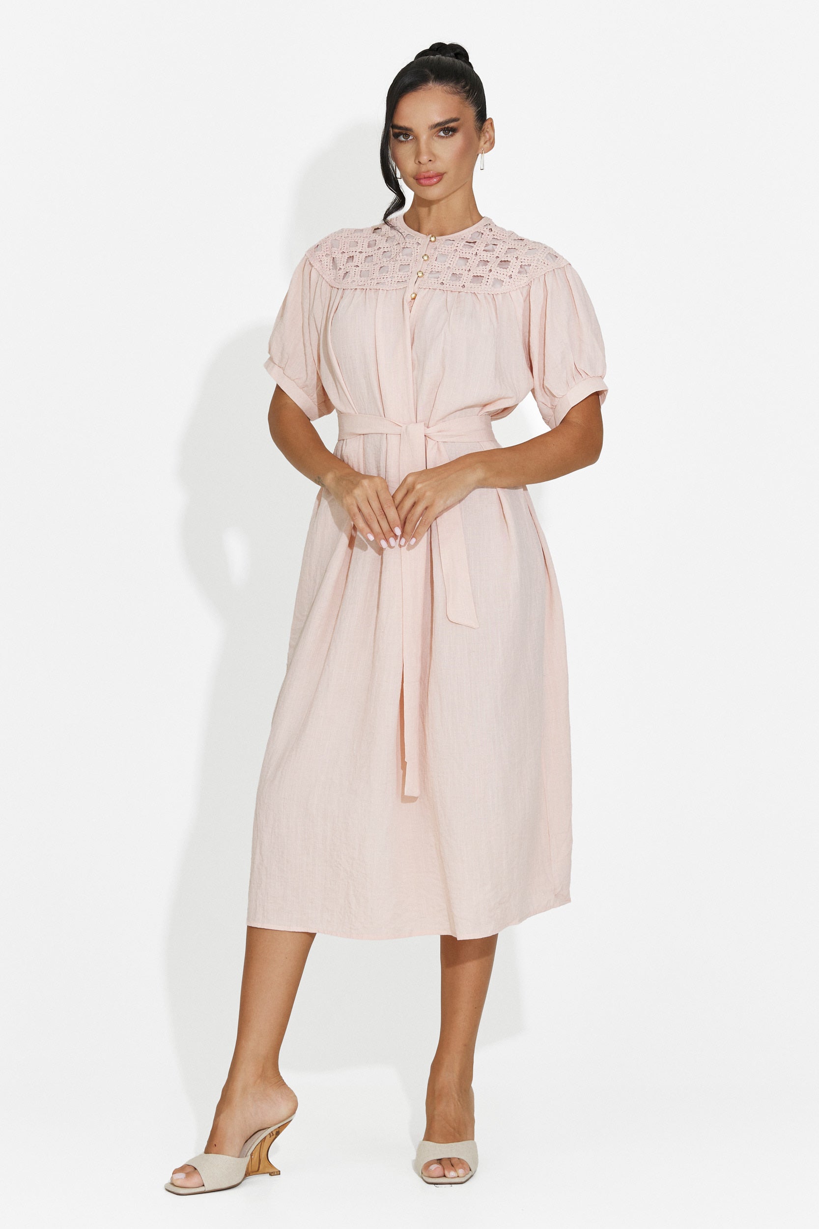 Vestido midi de mujer rosa Olema Bogas