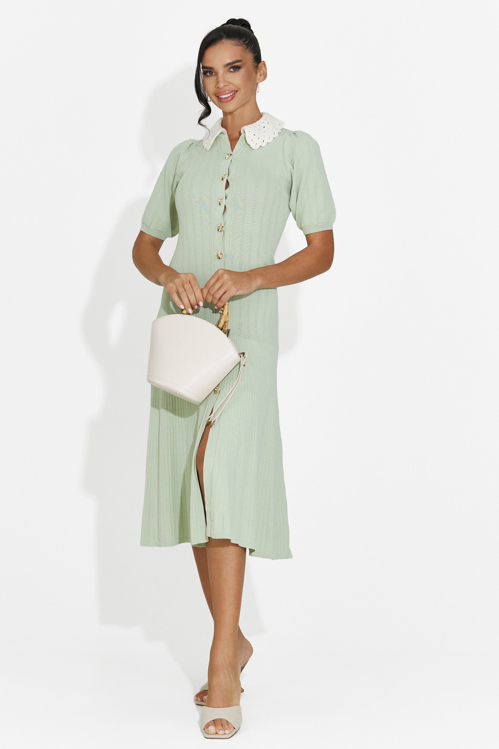 Midi green women's dress Ernesta Bogas