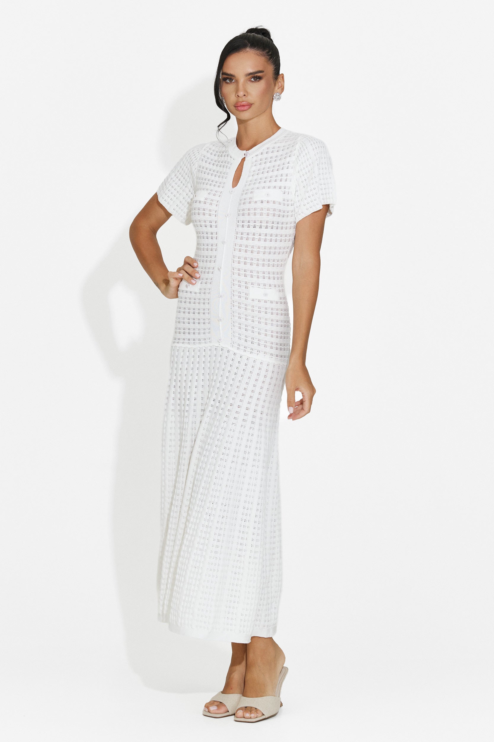 Women's short white dress Azania Bogas