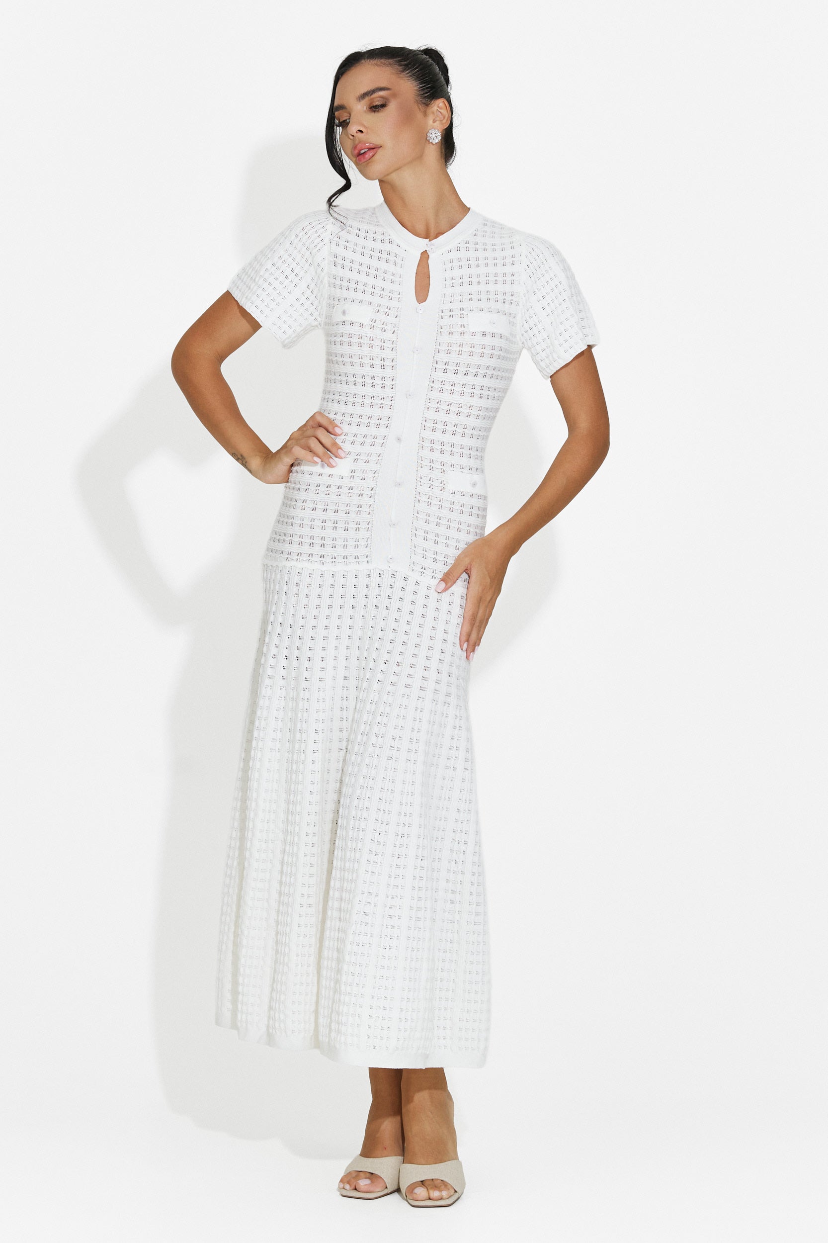 Women's short white dress Azania Bogas