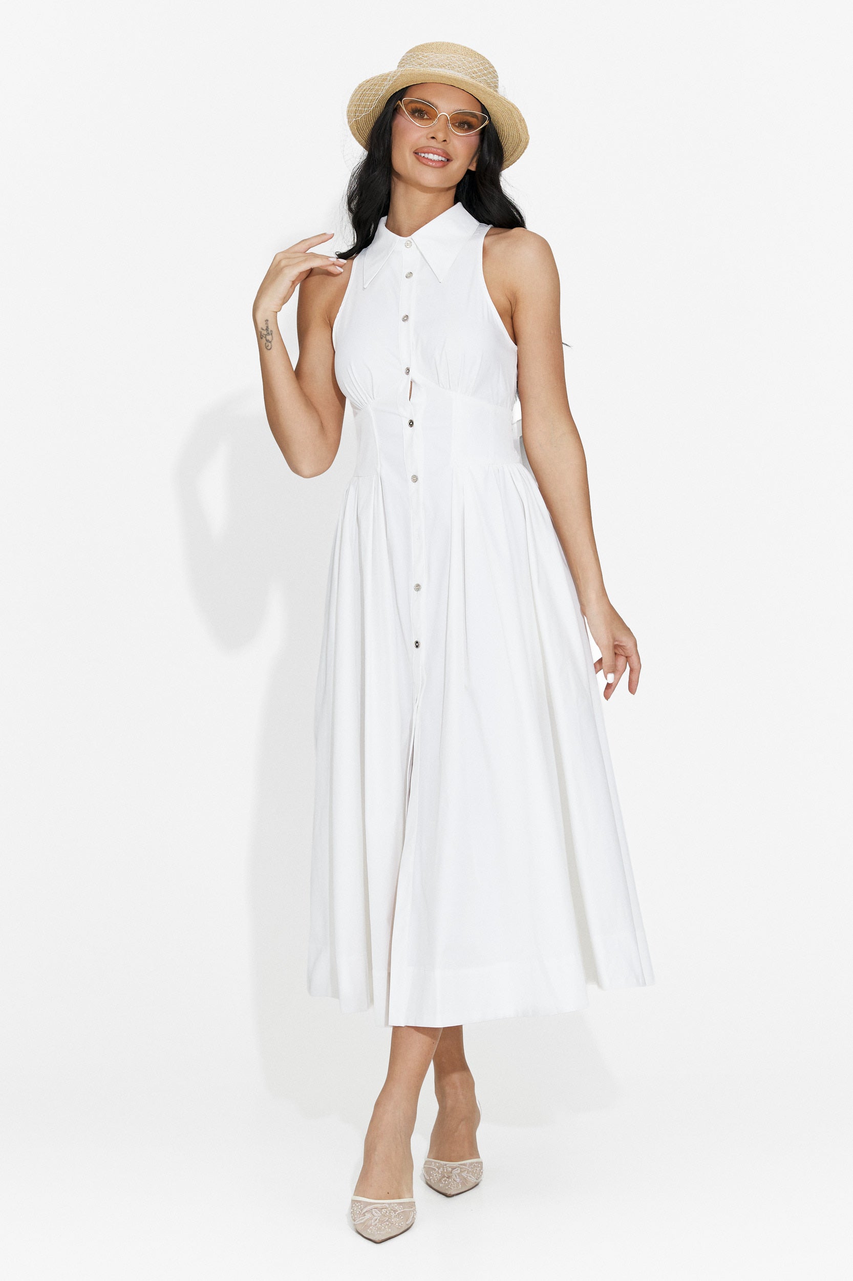 Robe Blanche Courte pour Femmes de Kimya Bogas