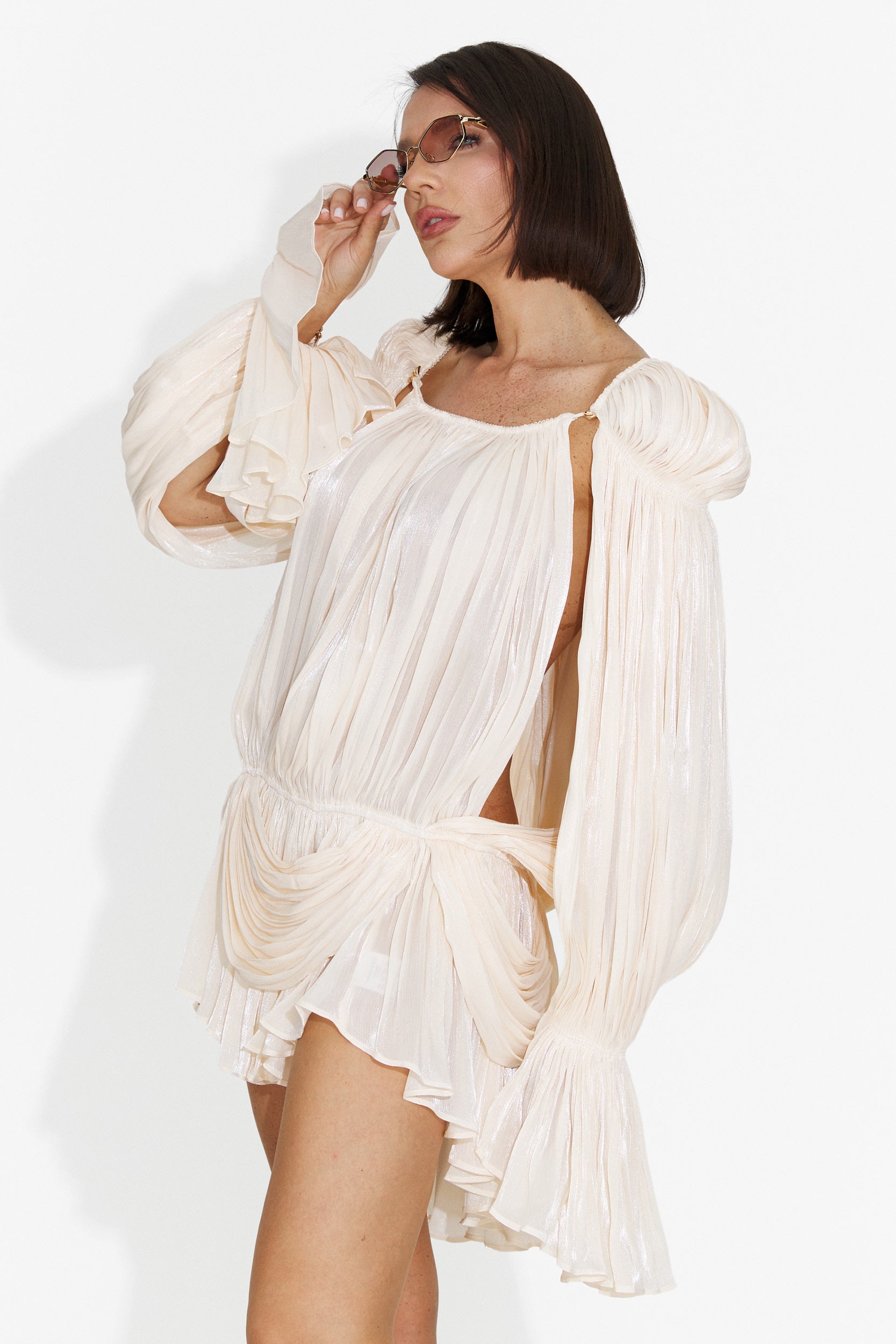 Anestia Bogas Short Beige Dress for Women