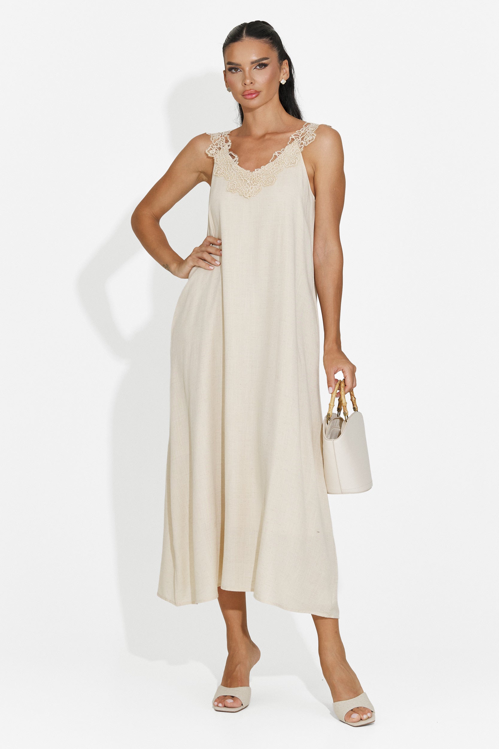 Robe femme courte beige Clarinia Bogas