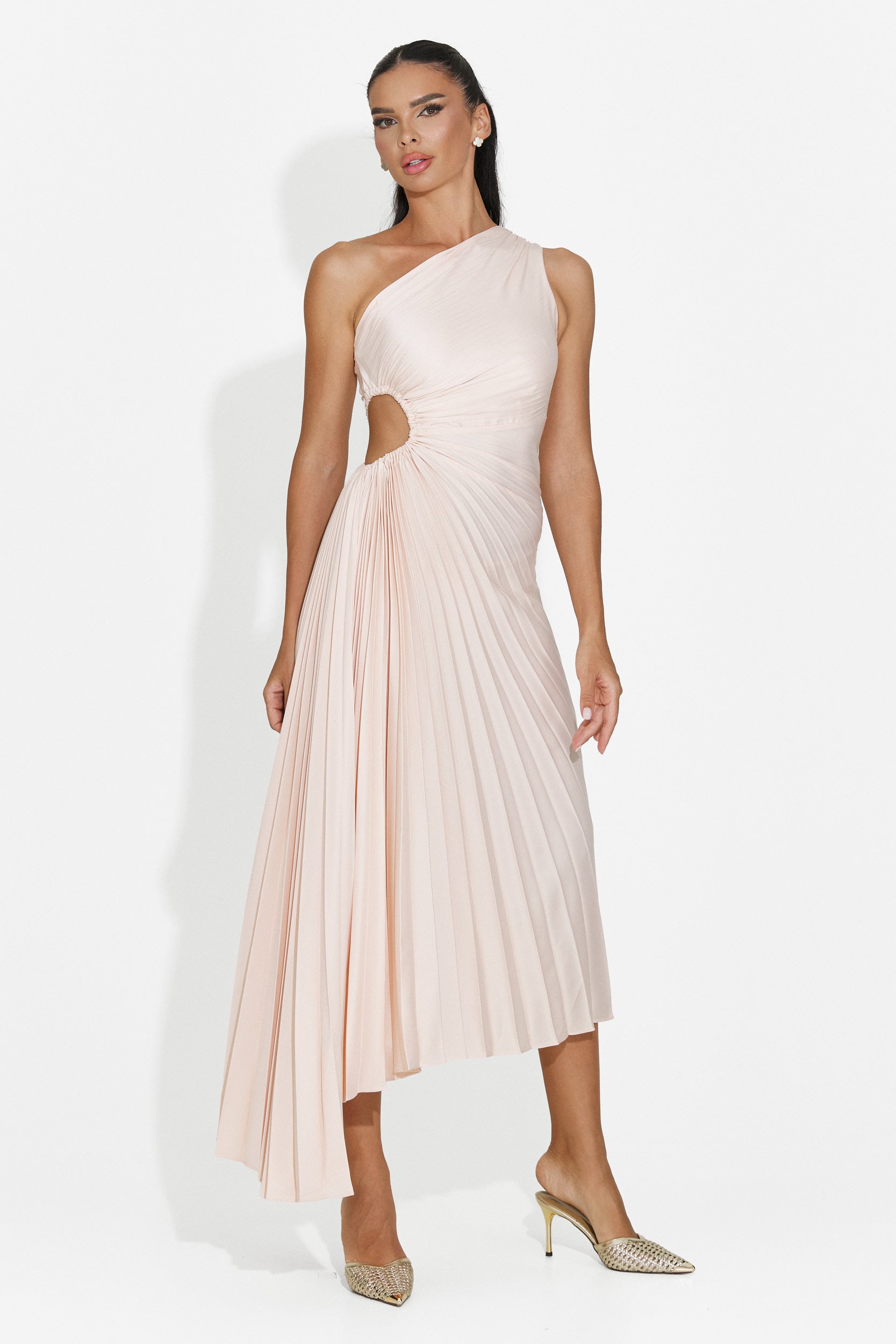 Women's short beige dress Delimia Bogas