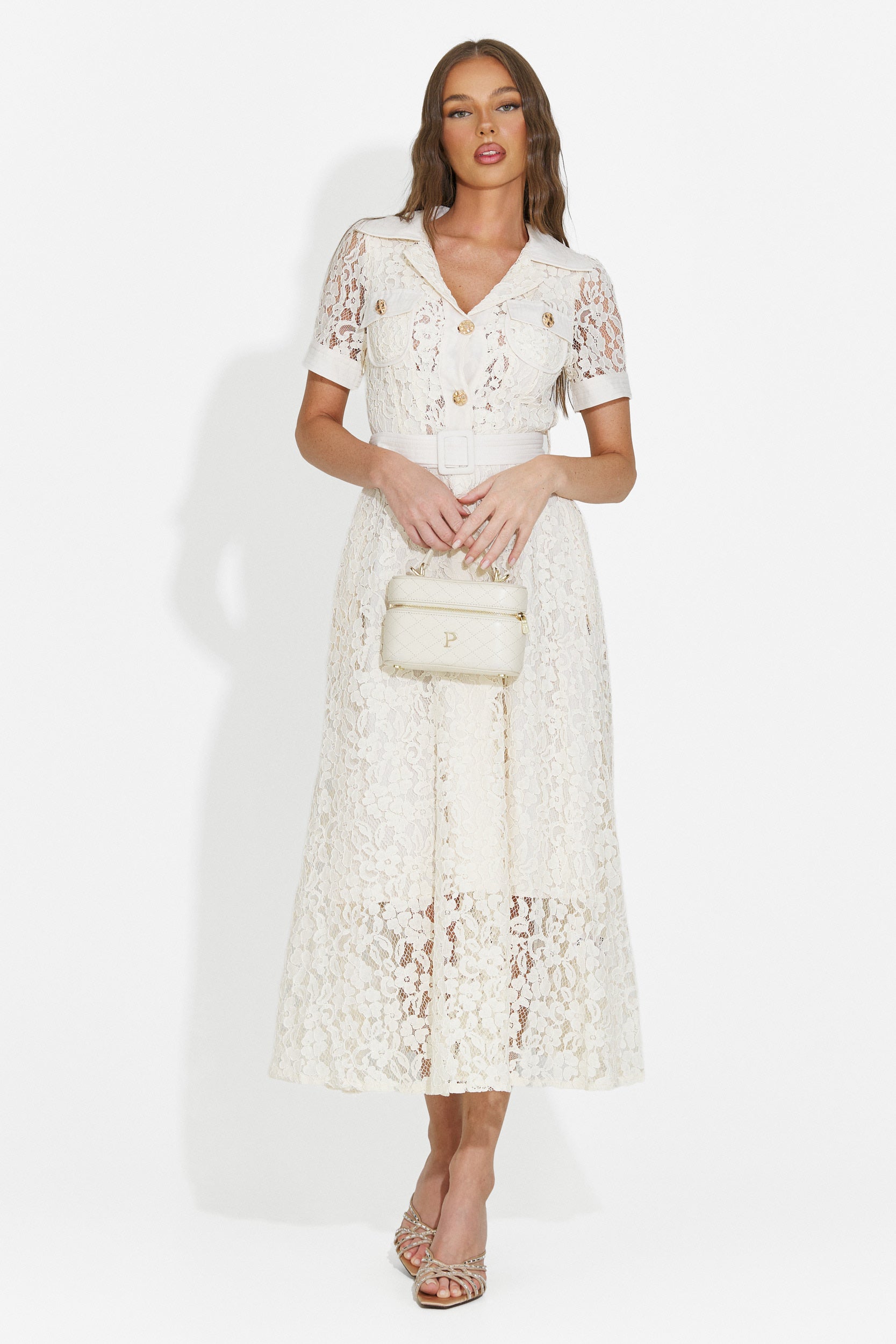 Women's long beige dress Vosira Bogas