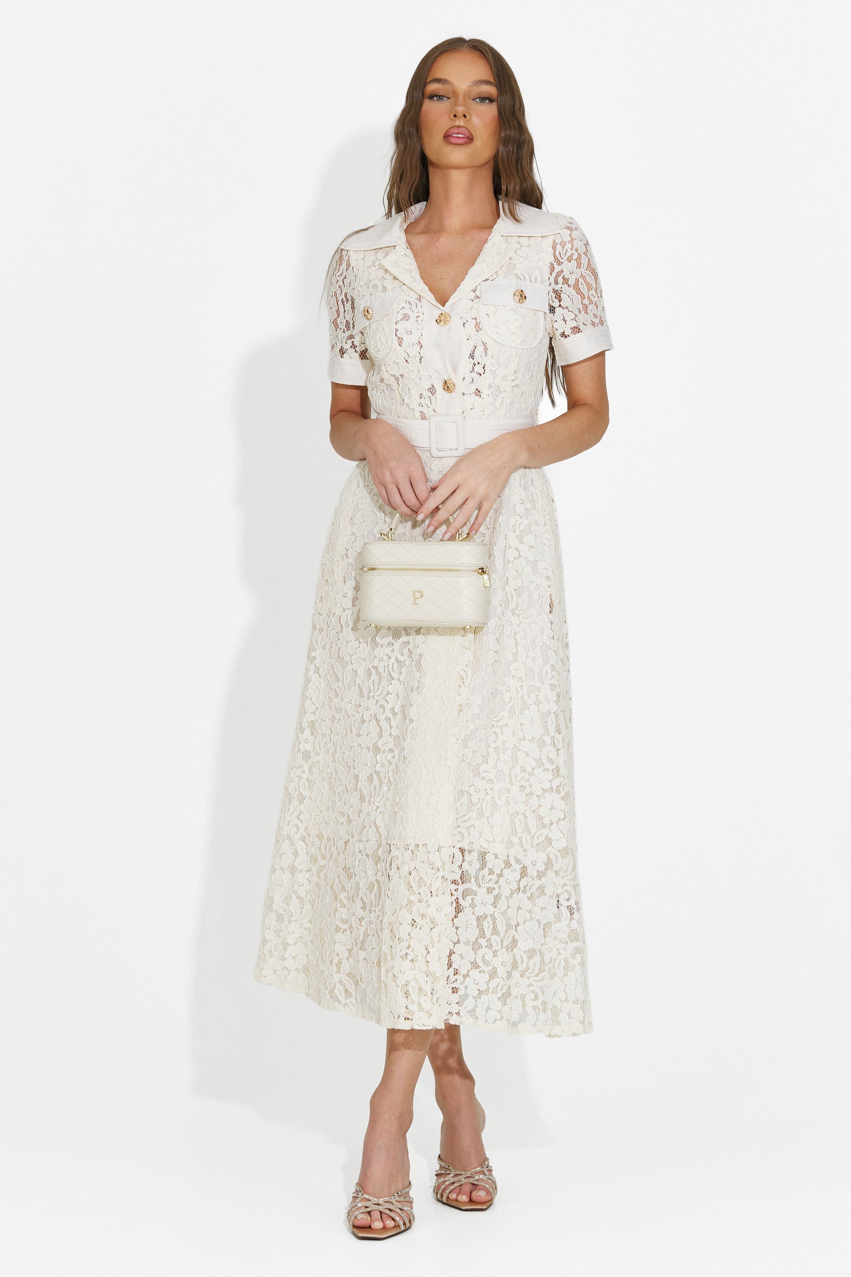 Women's long beige dress Vosira Bogas