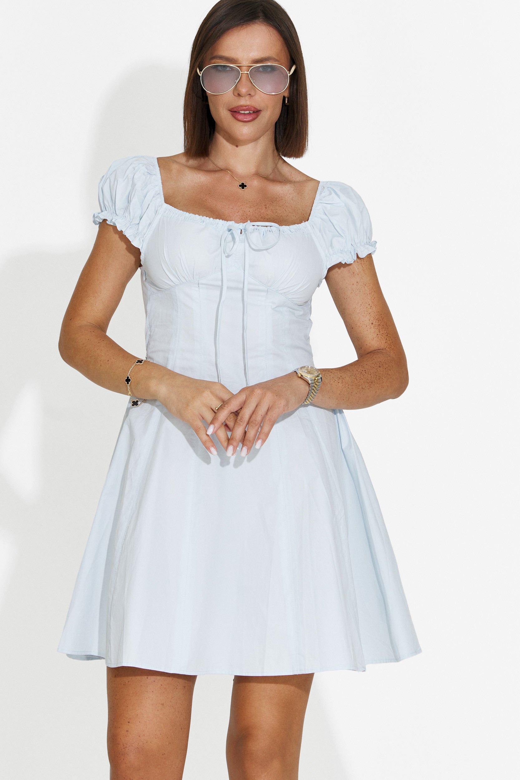 Vestido corto de mujer azul claro Eliera Bogas