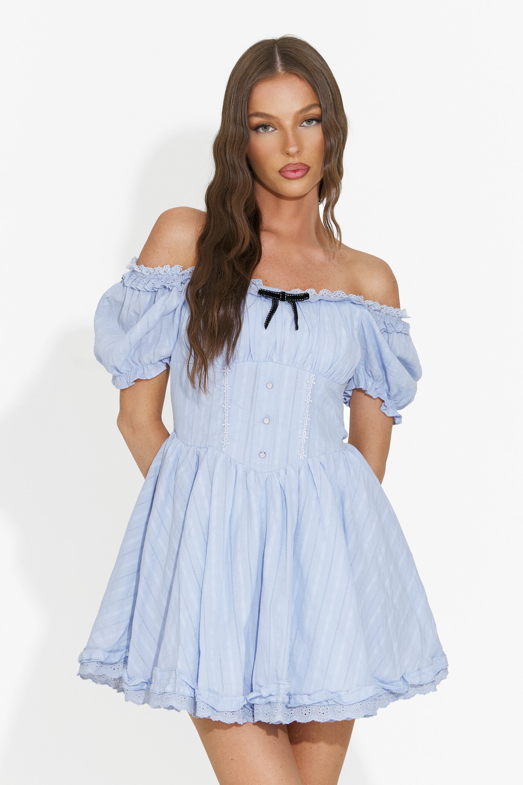 Short blue women's dress Viviene Bogas