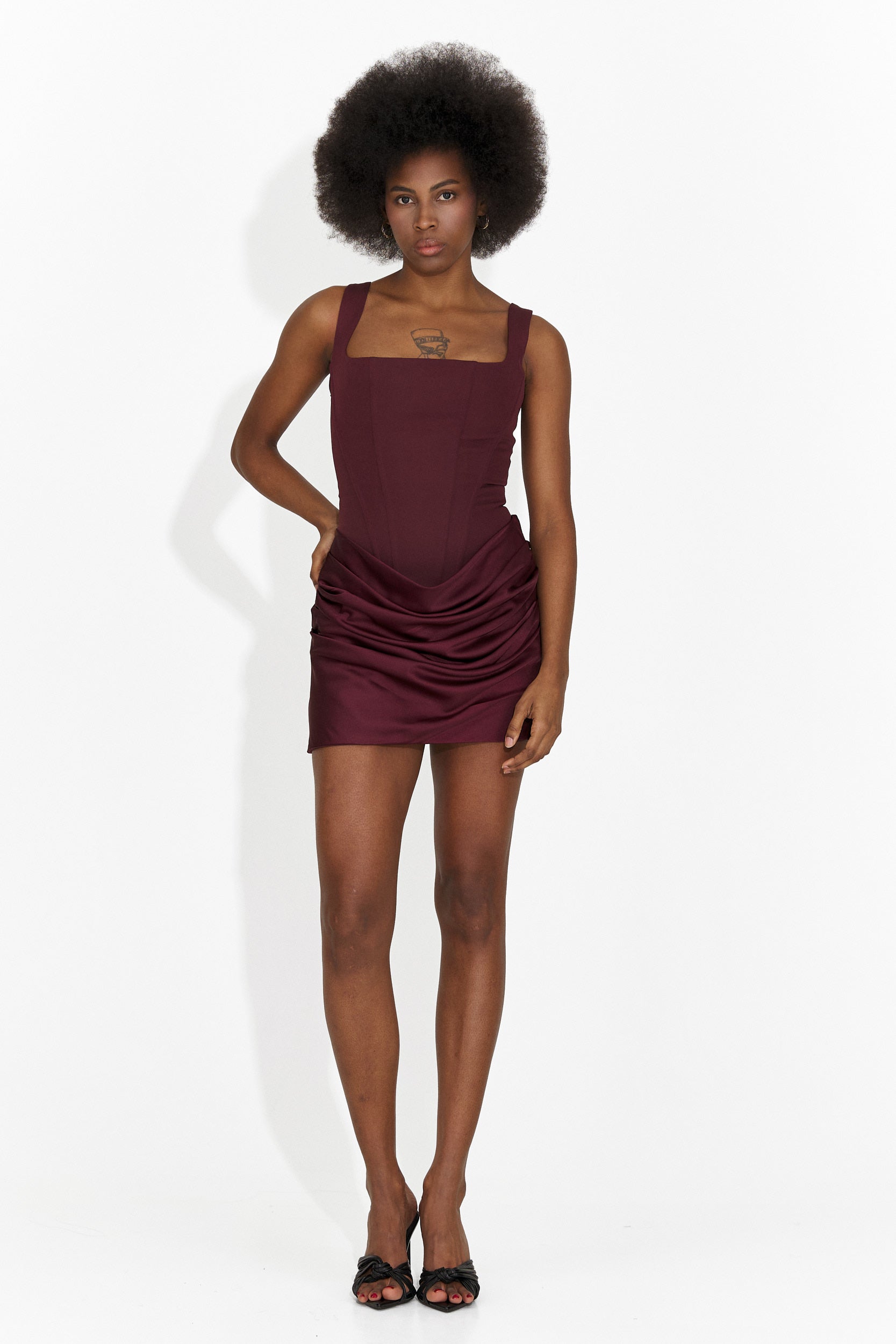 Bogas Gimona Short Burgundy Ladies Dress