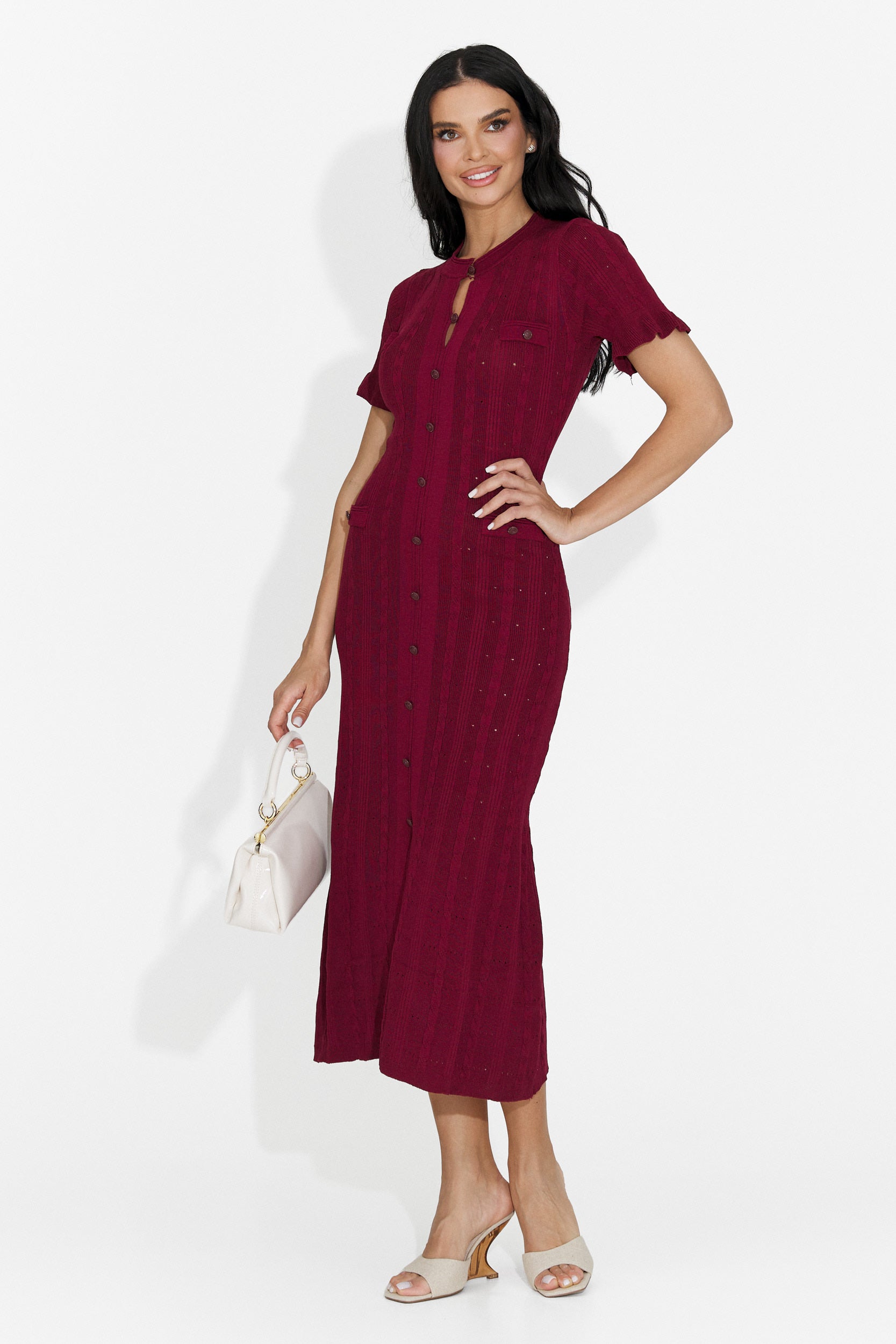 Verioma Bogas Burgunder Kurzes Kleid für Frauen