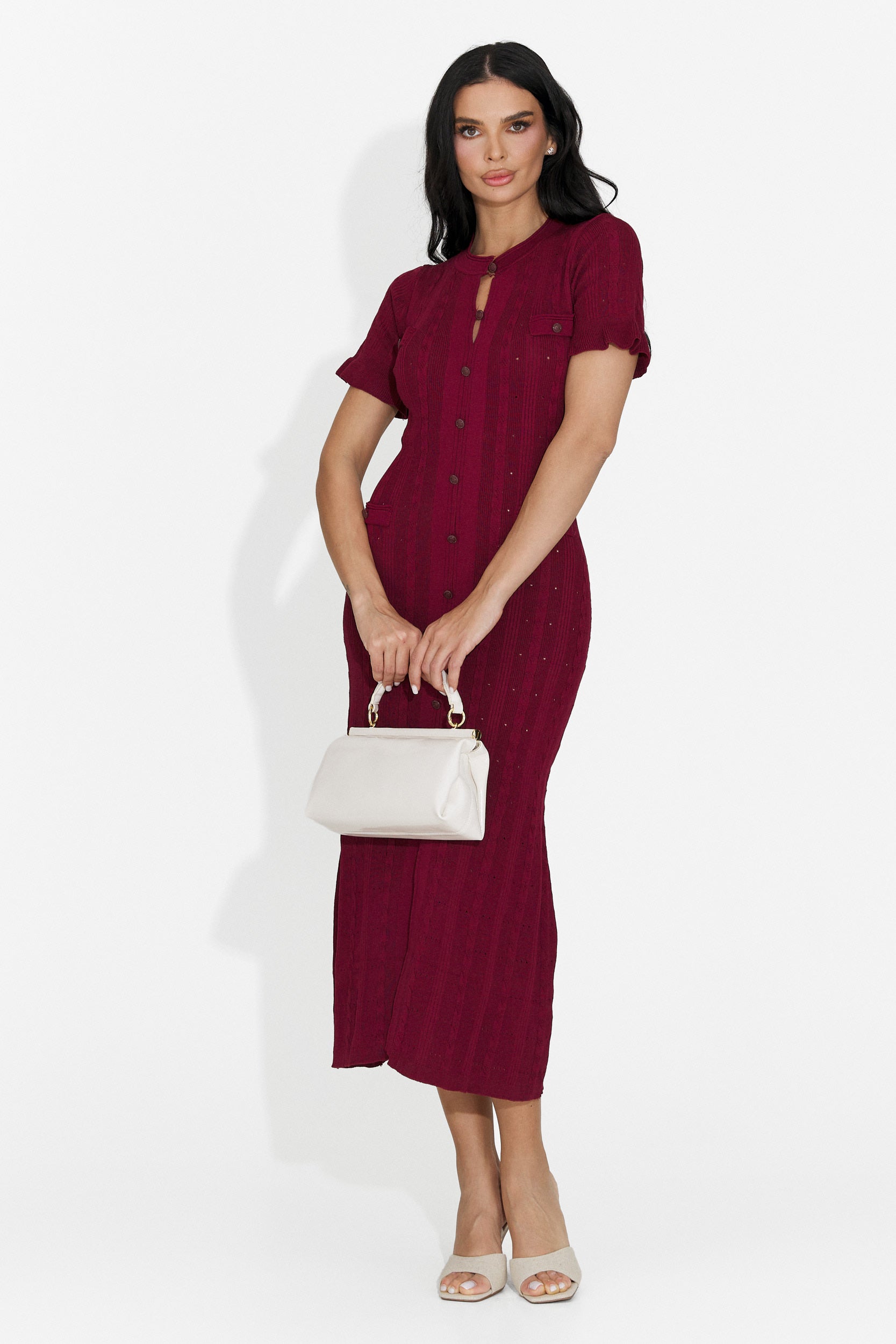 Verioma Bogas Burgunder Kurzes Kleid für Frauen