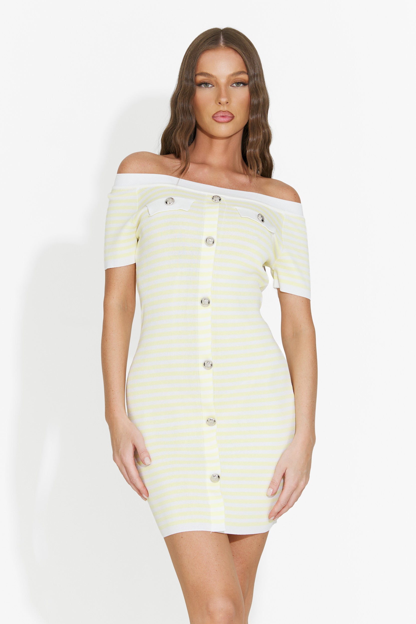 Robe femme courte jaune Herera Bogas