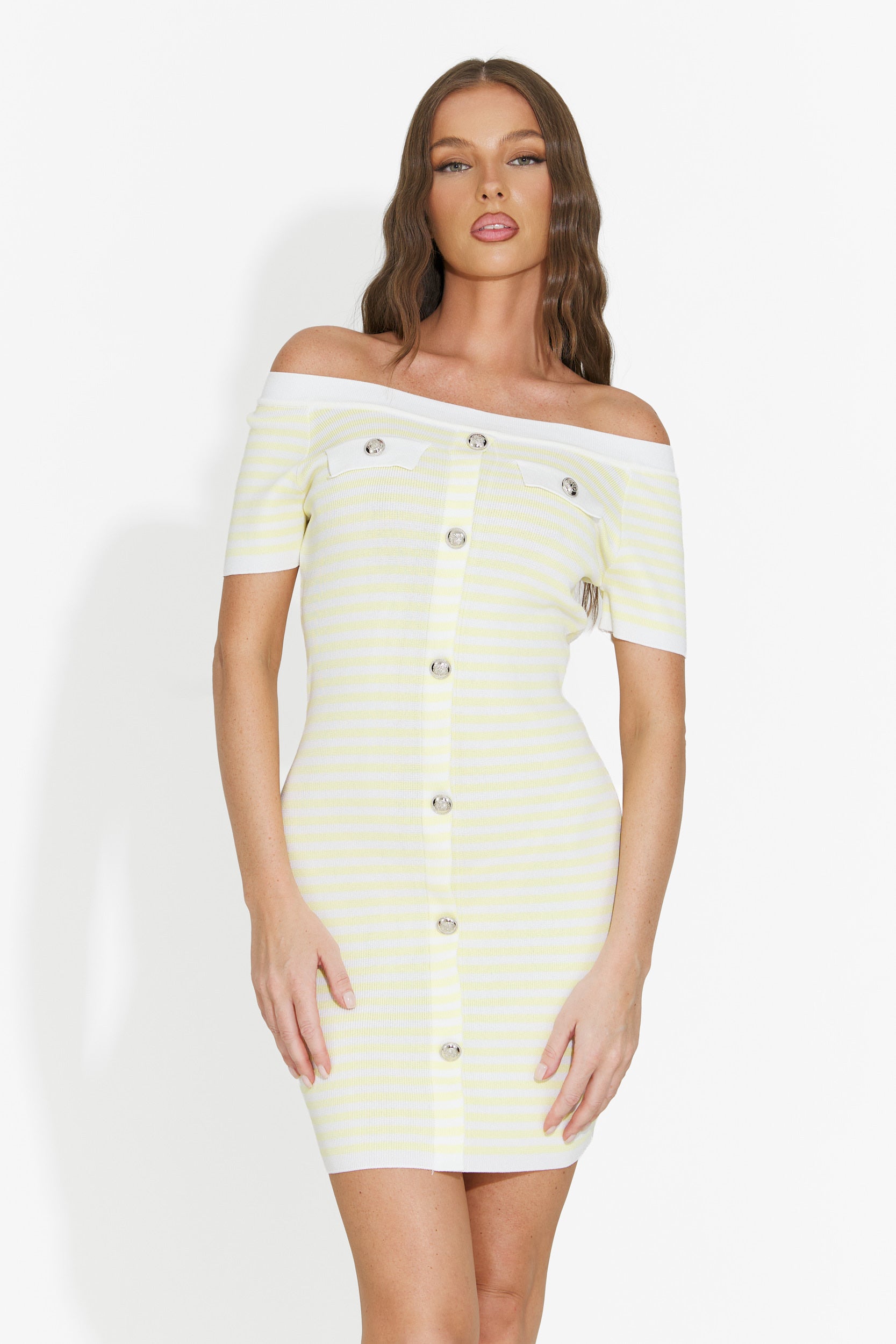 Robe femme courte jaune Herera Bogas