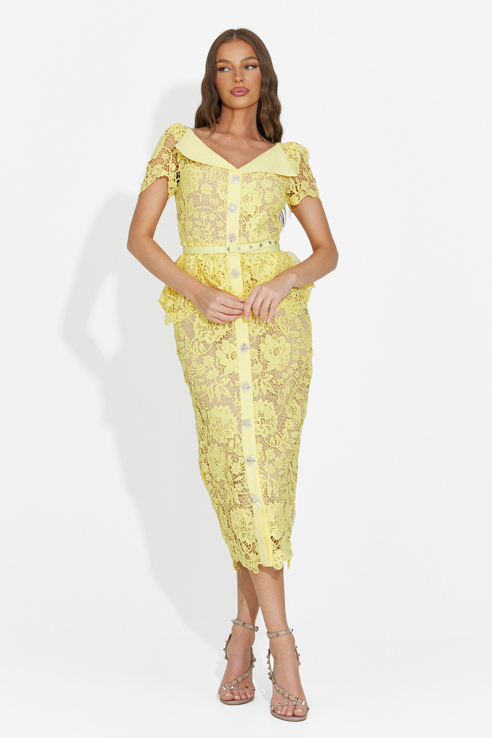 Women's short yellow dress Akaria Bogas