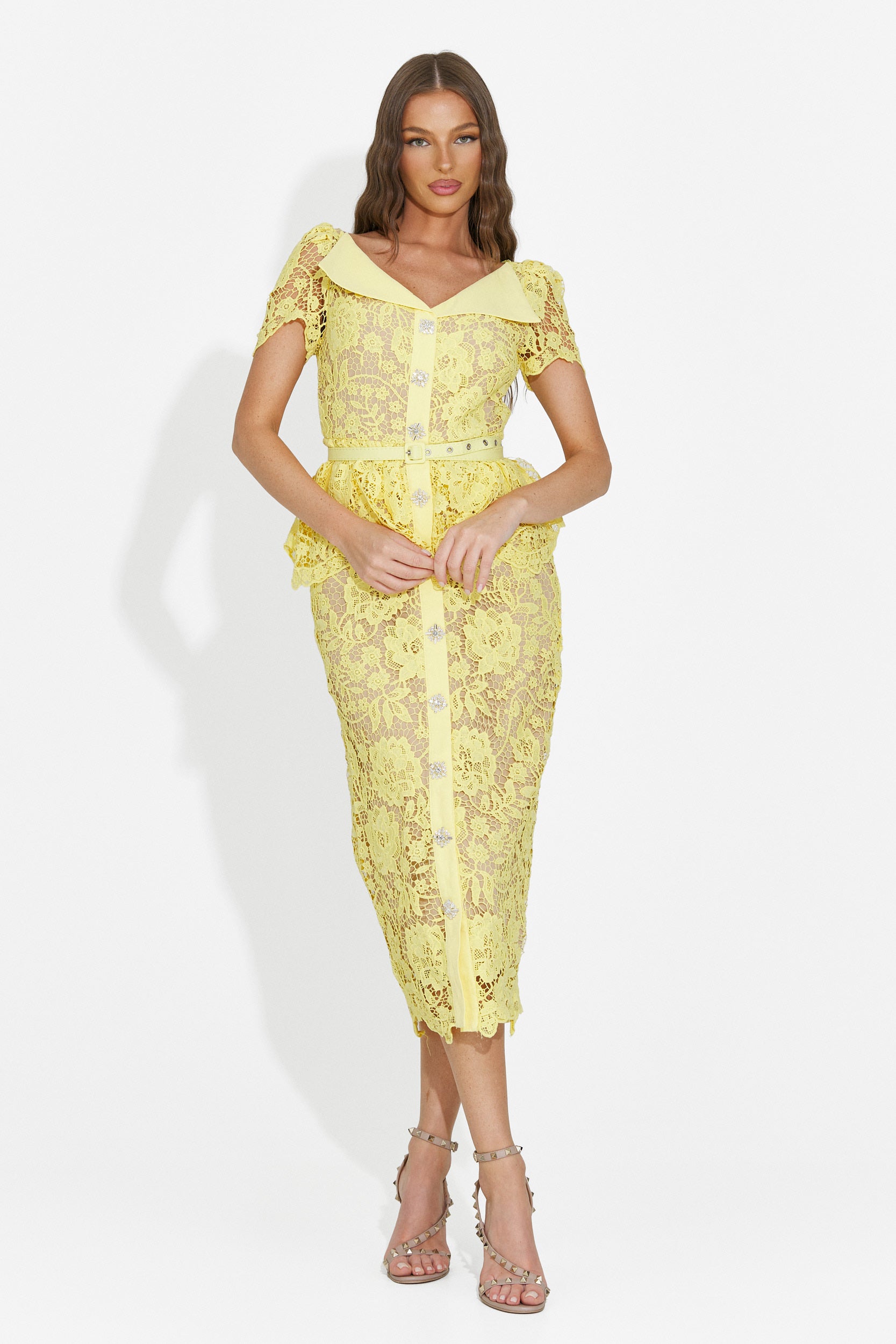 Women's short yellow dress Akaria Bogas