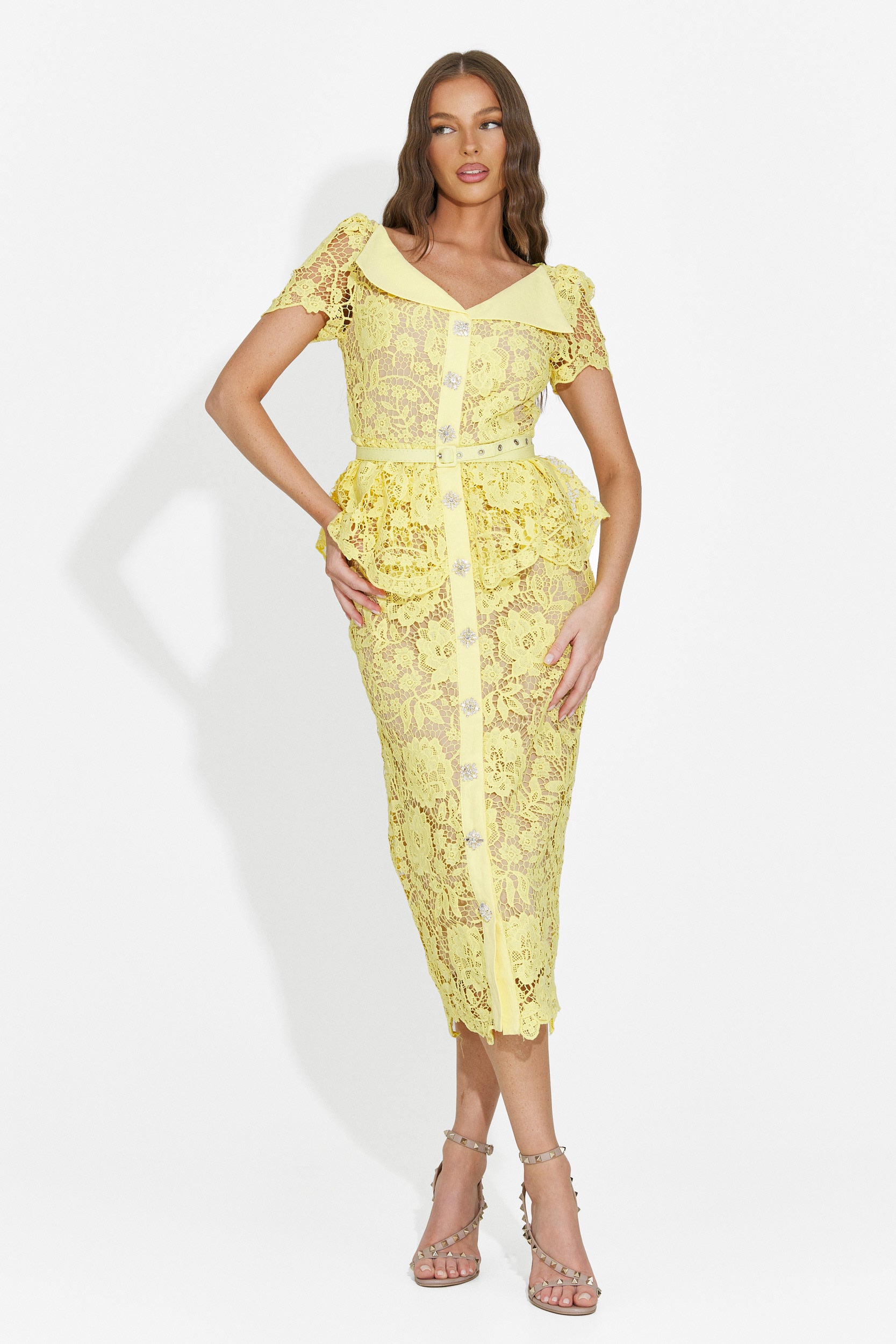 Women's short yellow dress Akaria Bogas