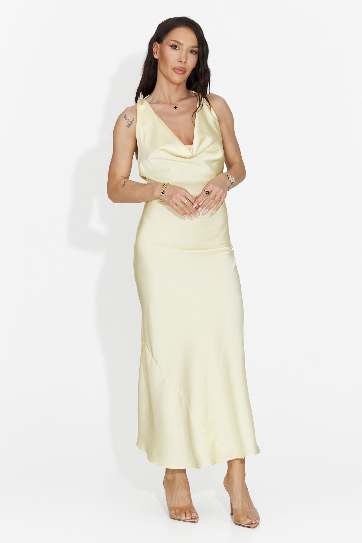 Kurzes gelbes Damenkleid Fabiama Bogas, Bild 3 von 5