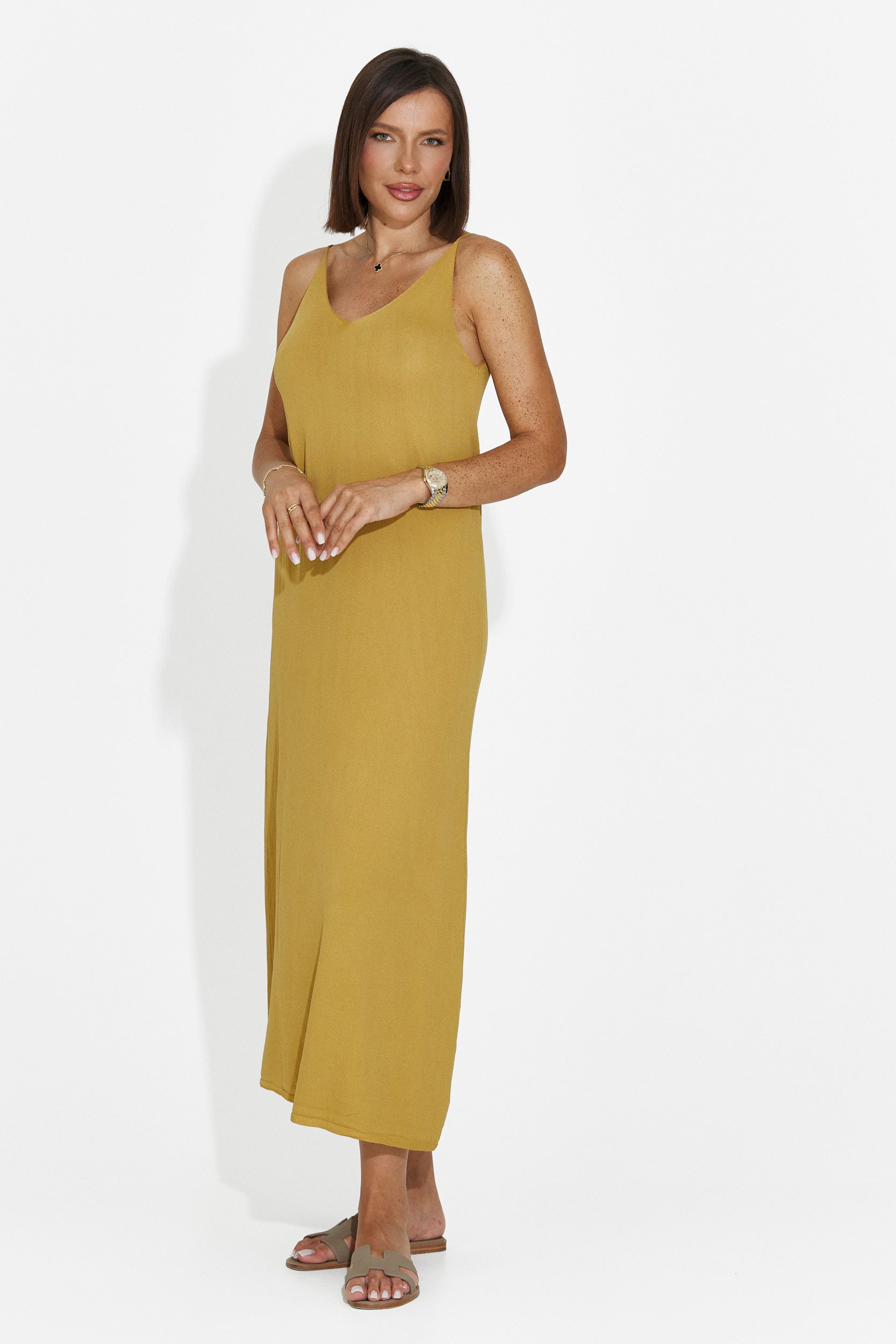 Women's short yellow dress Liorna Bogas