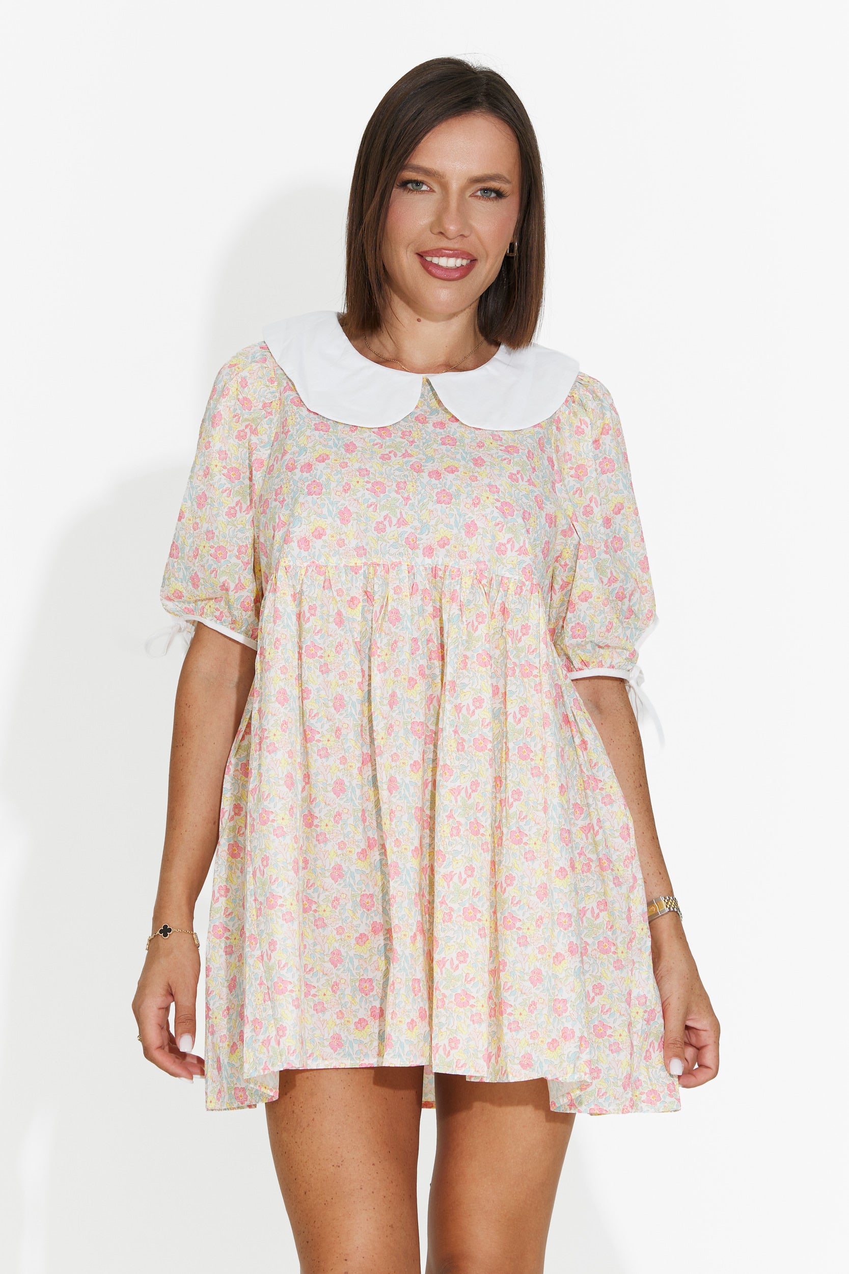Women's short yellow dress Zelenia Bogas