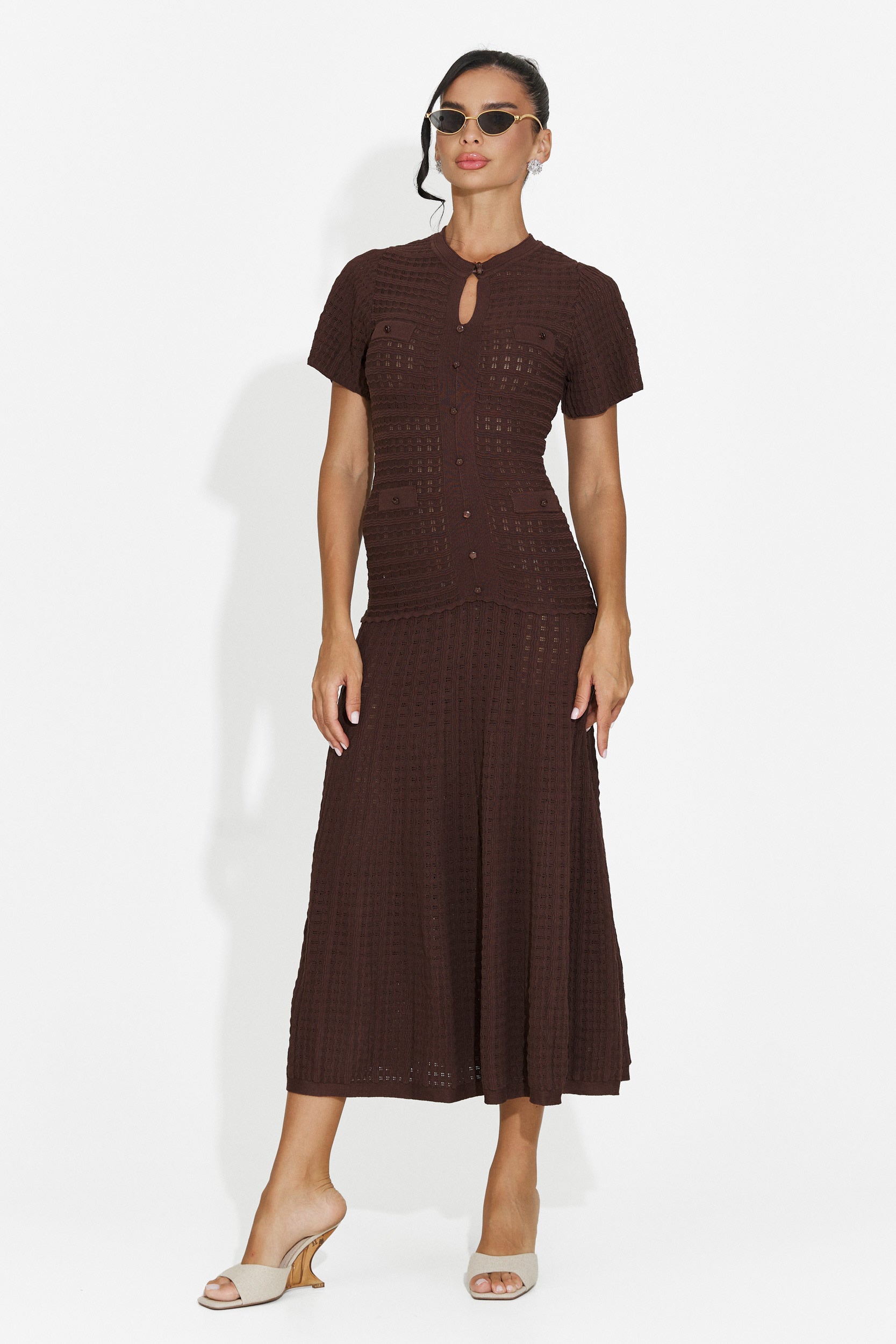 Vestido corto de mujer marrón Azania Bogas