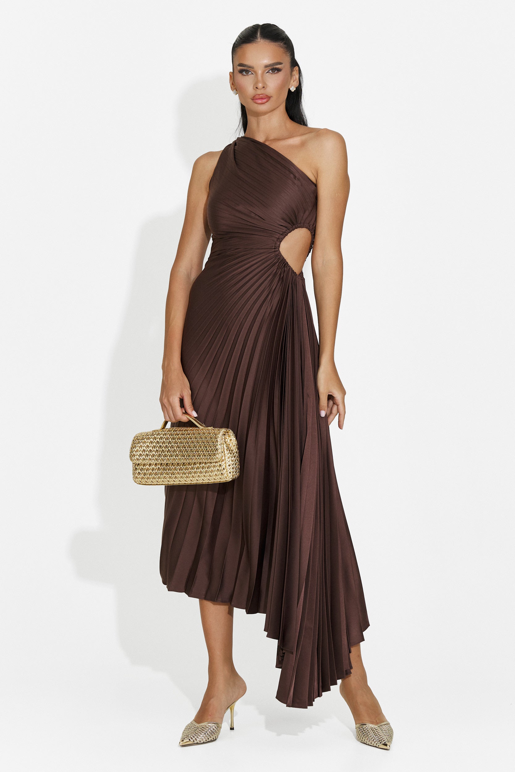 Women's short brown dress Delimia Bogas