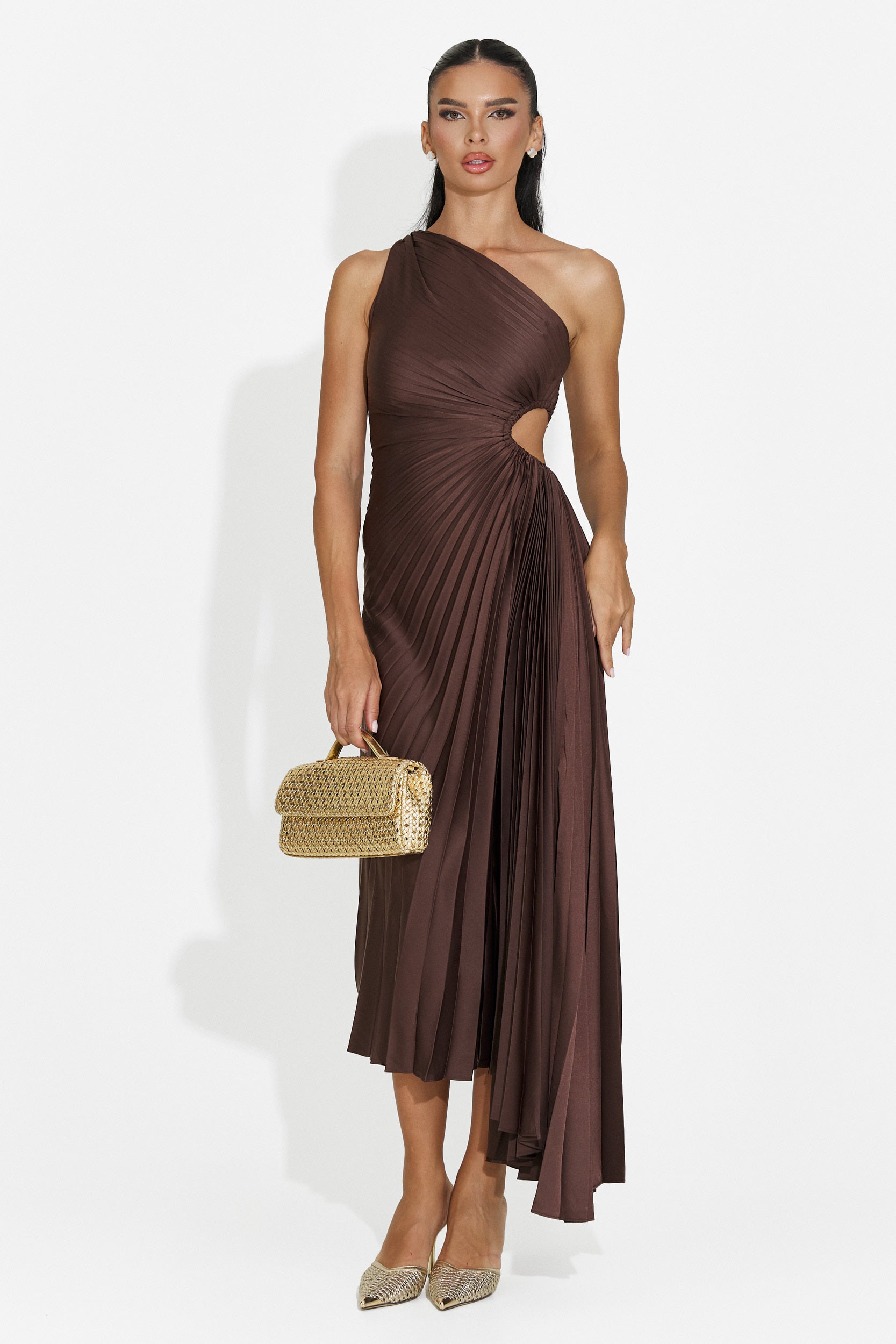 Women's short brown dress Delimia Bogas