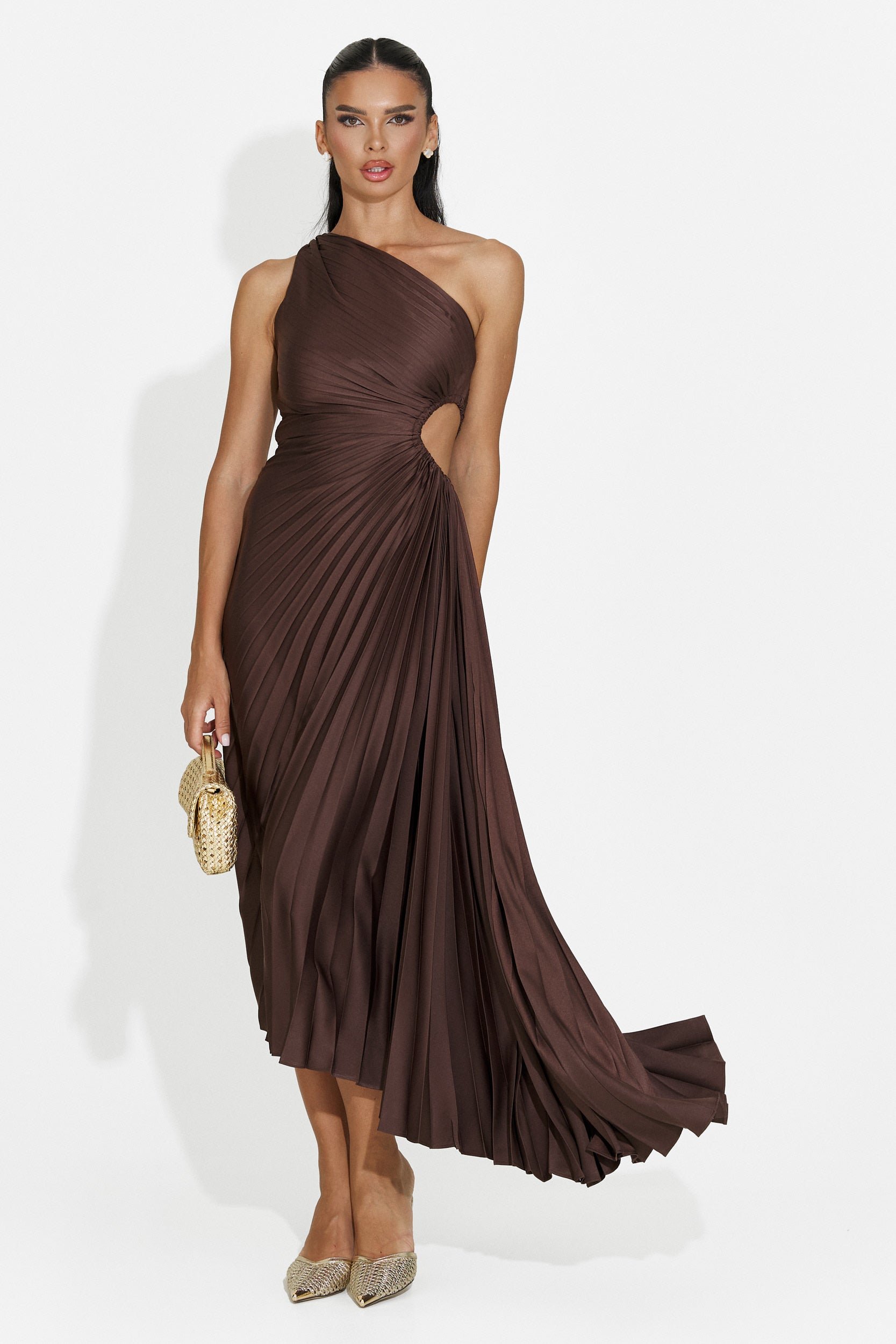 Women's short brown dress Delimia Bogas