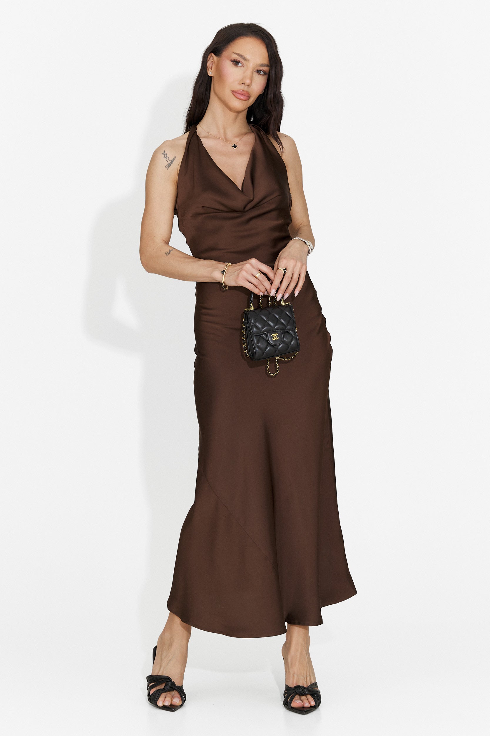 Rochie dama scurta maro Fabiama Bogas