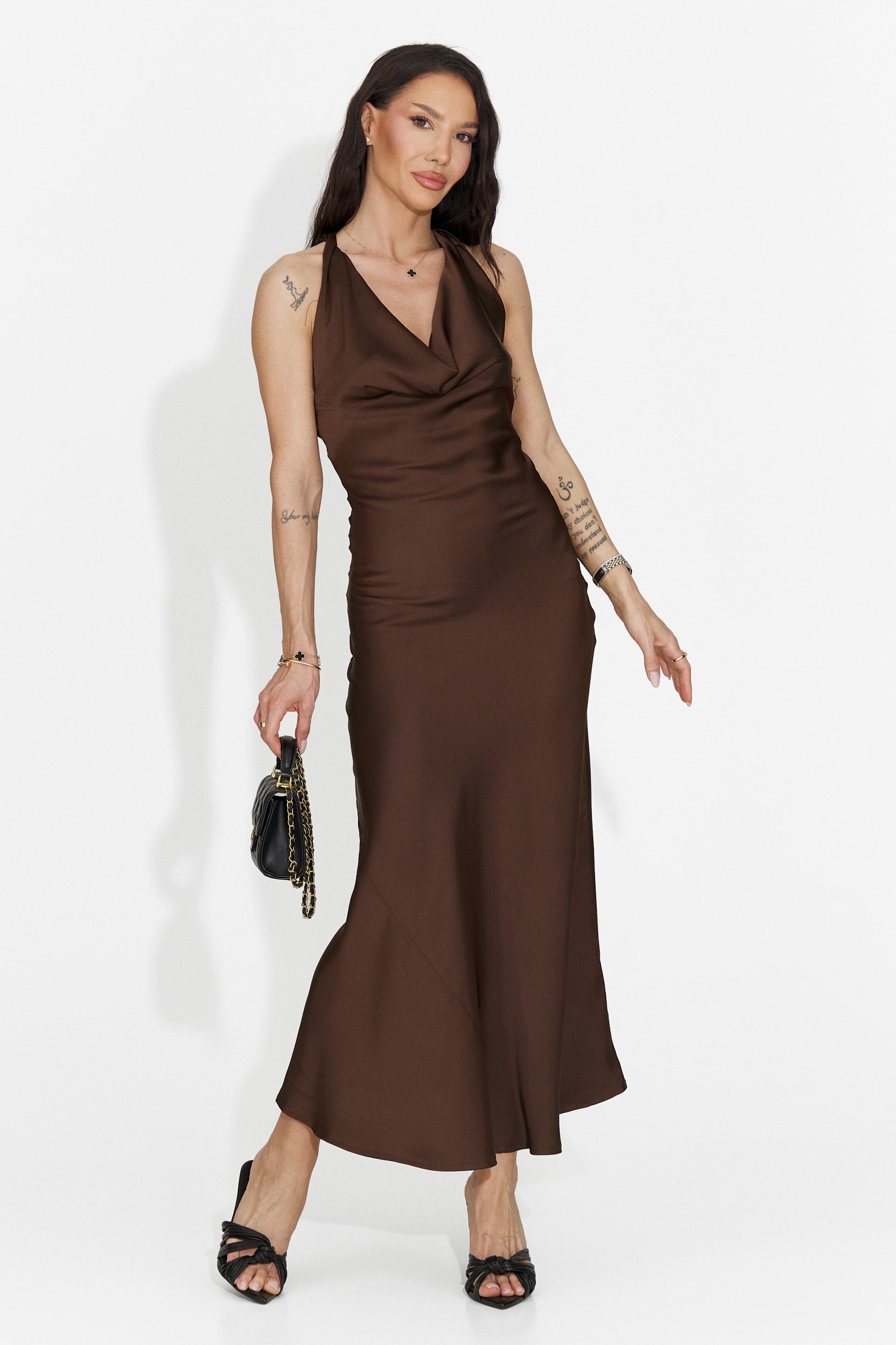 Rochie dama scurta maro Fabiama Bogas