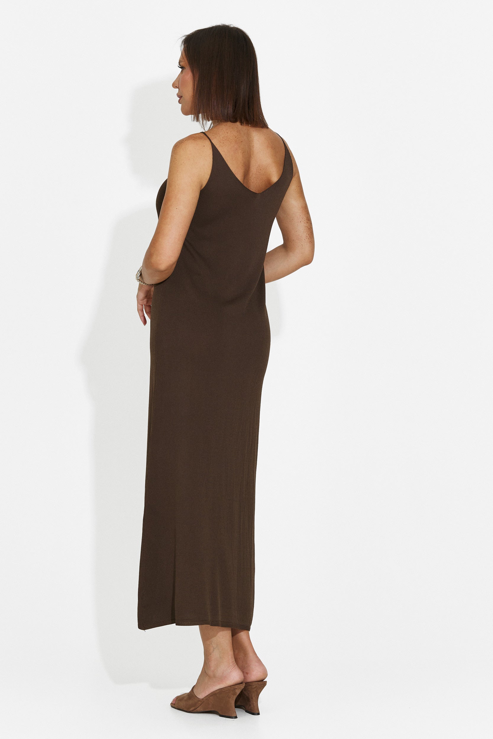 Women's short brown dress Liorna Bogas