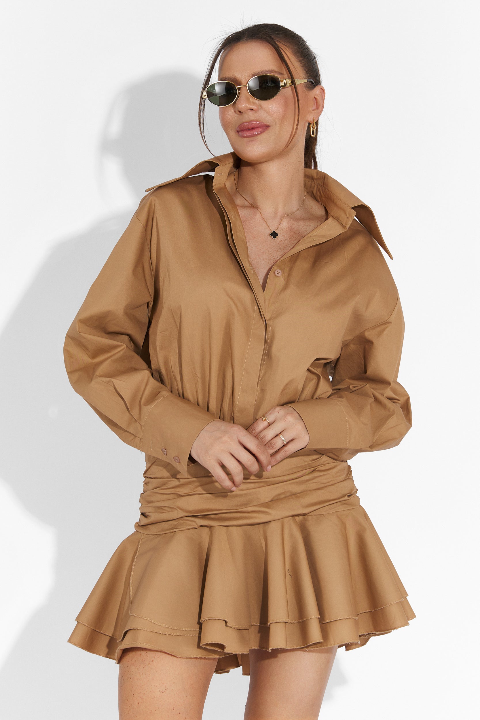 Robe courte marron pour femme Snify Bogas