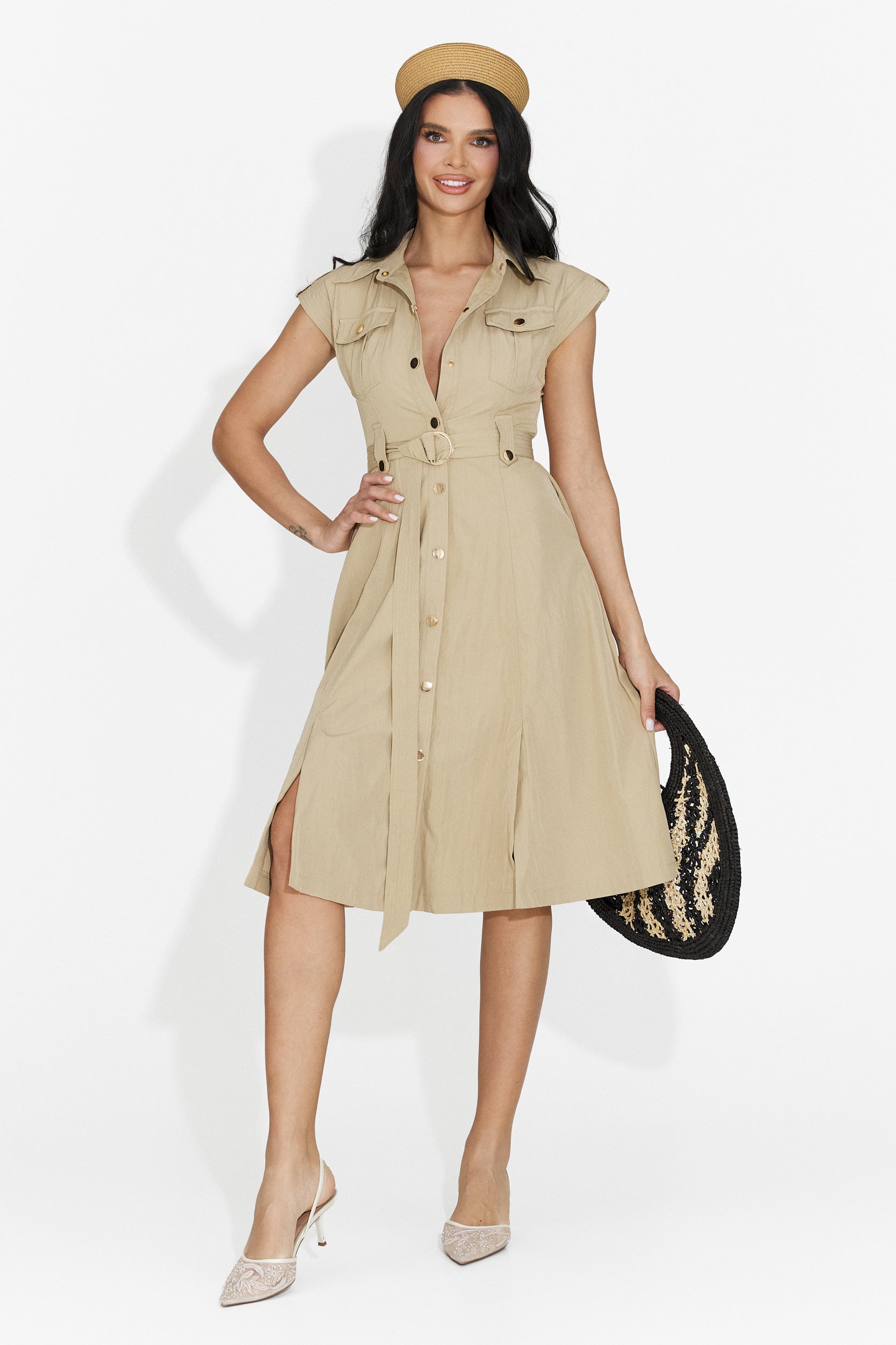 Yaldea Bogas Short Brown Ladies Dress