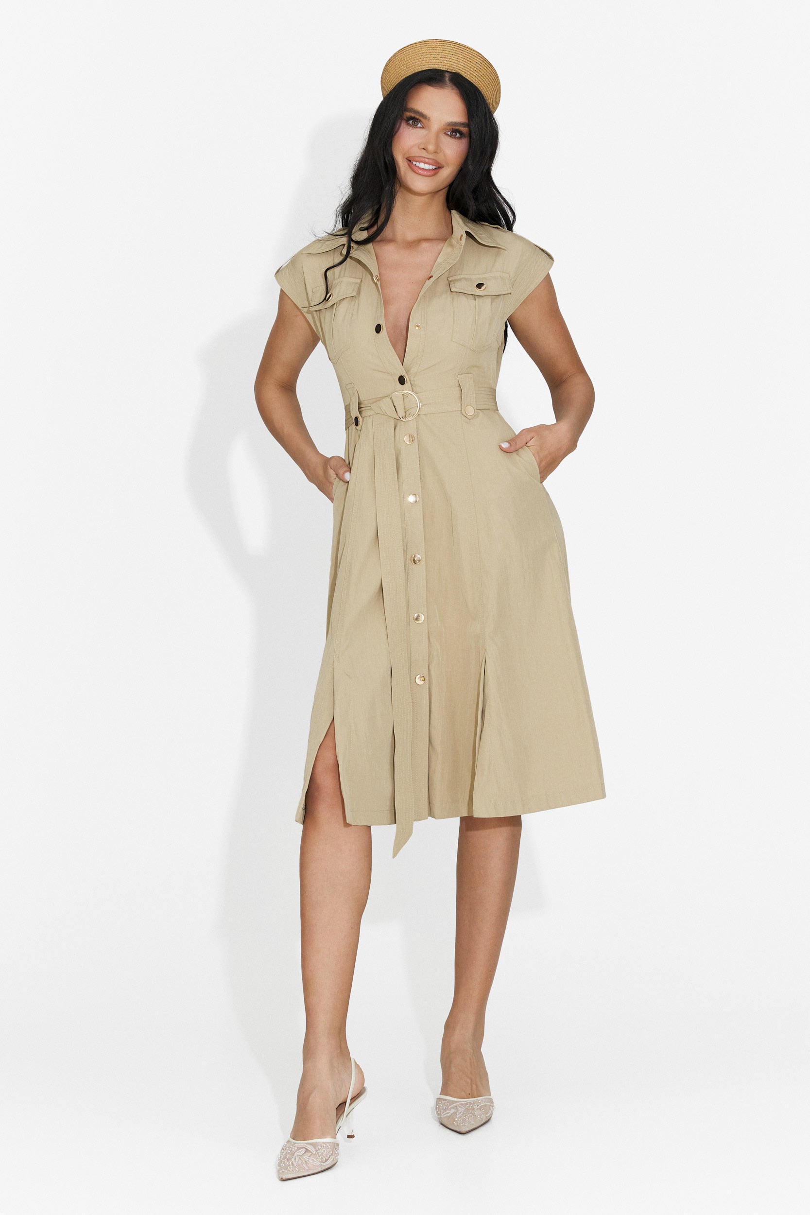 Yaldea Bogas Short Brown Ladies Dress