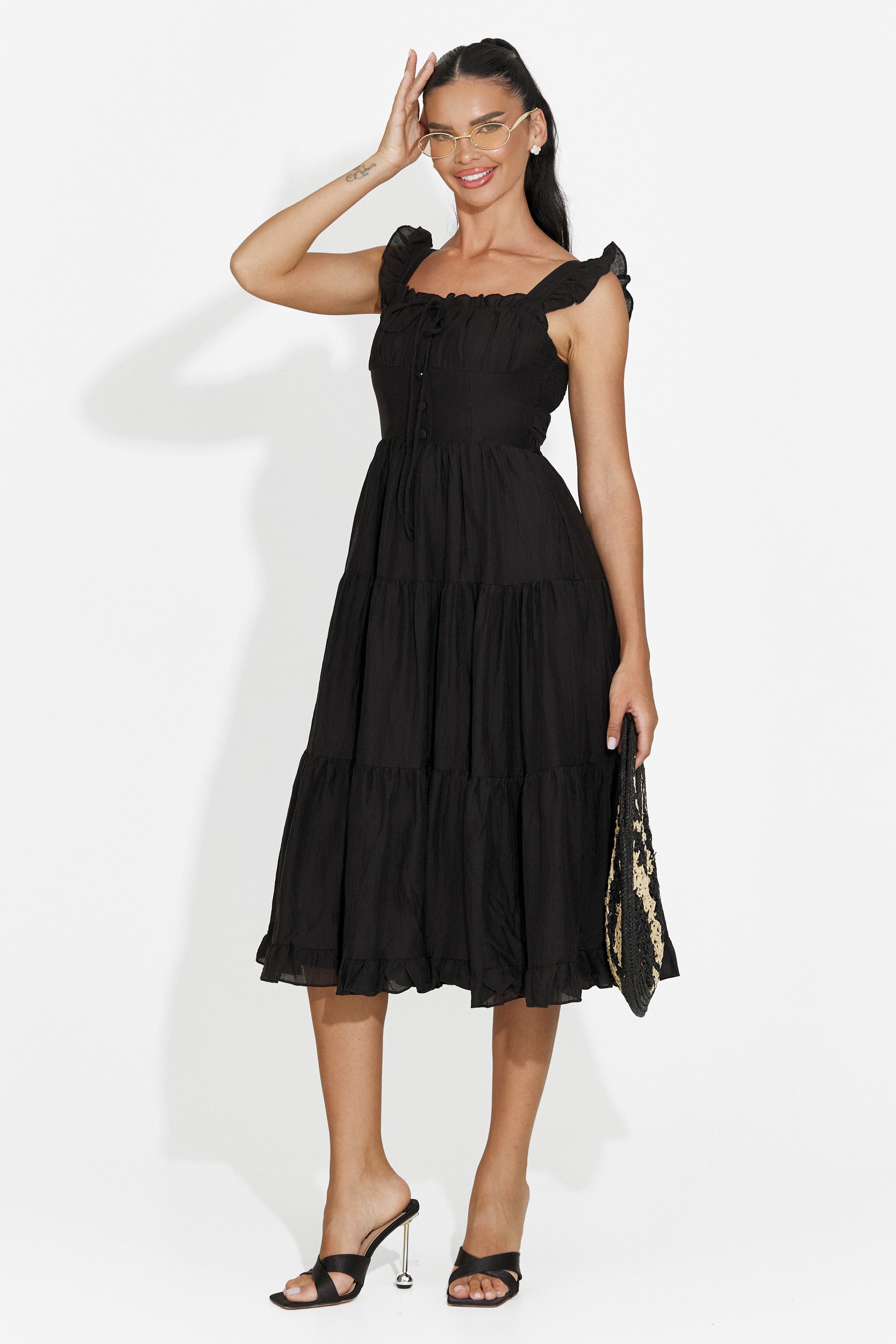 Women's short black dress Camenia Bogas