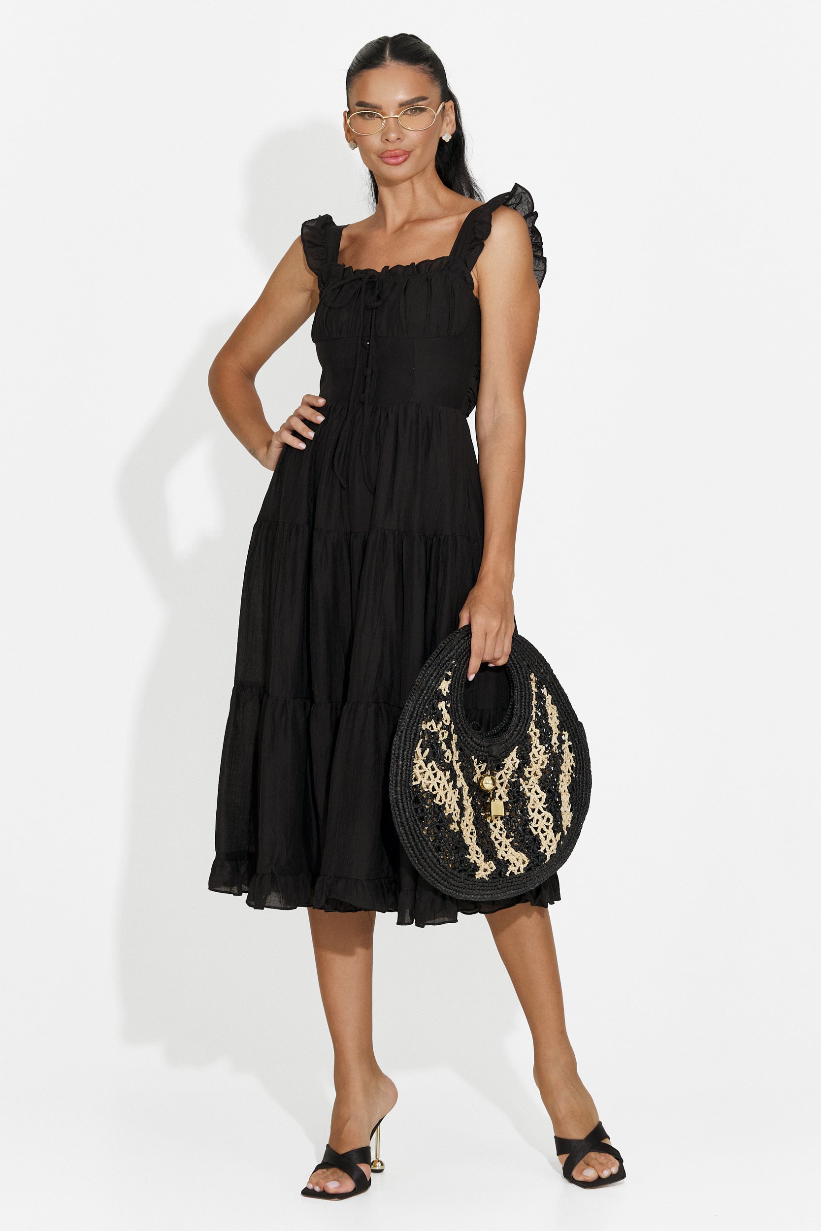 Women's short black dress Camenia Bogas