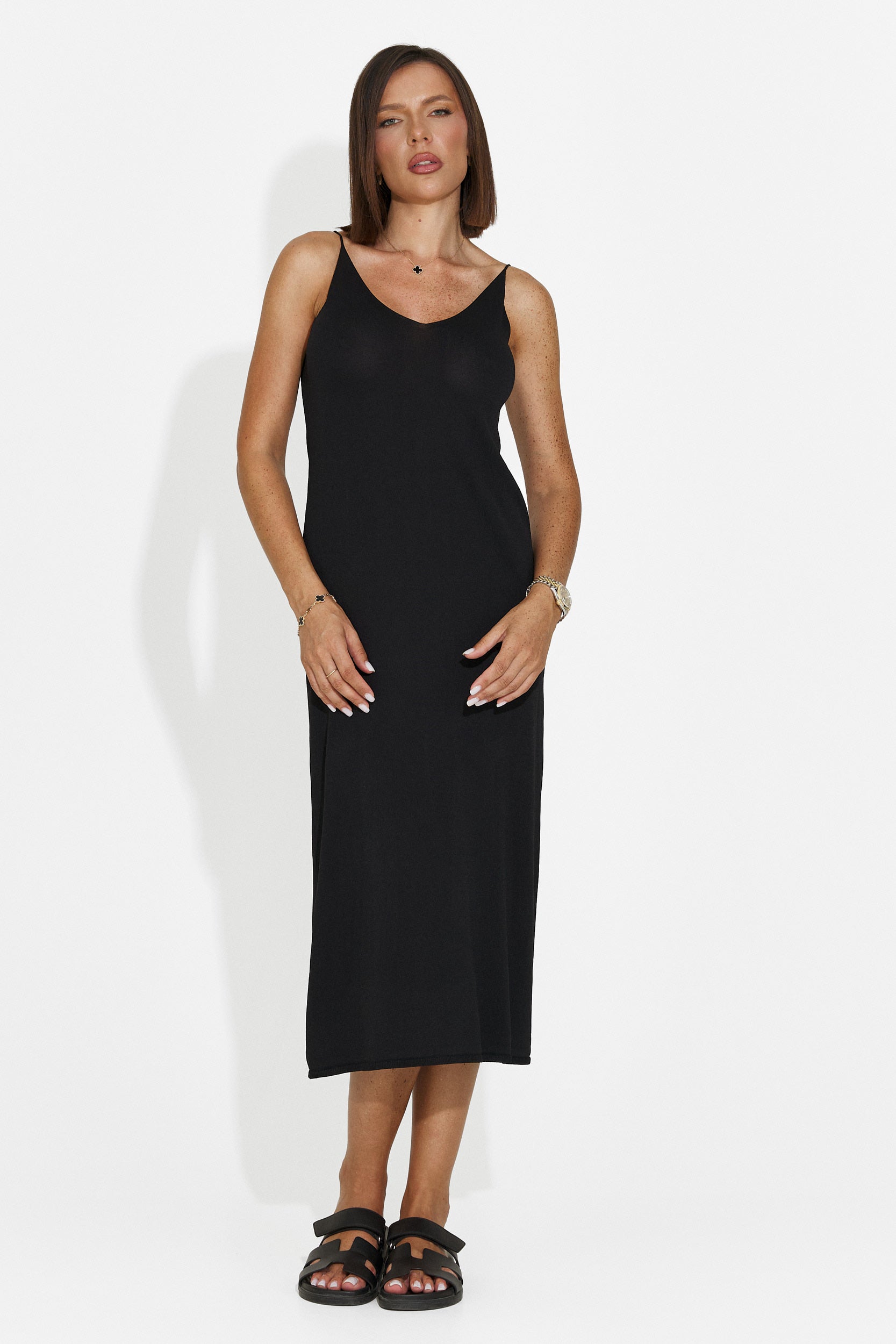 Short black women's dress Liorna Bogas