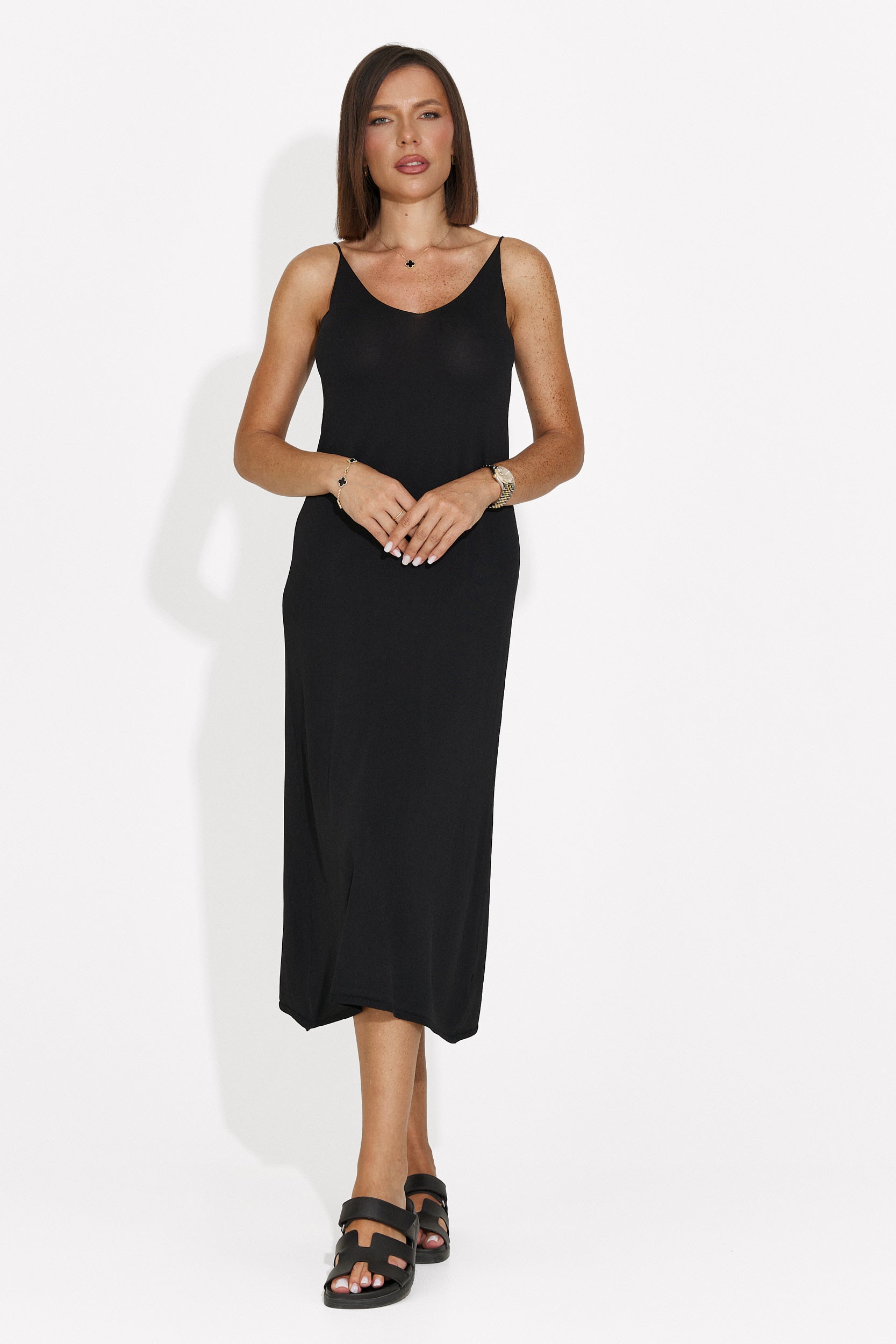 Short black women's dress Liorna Bogas