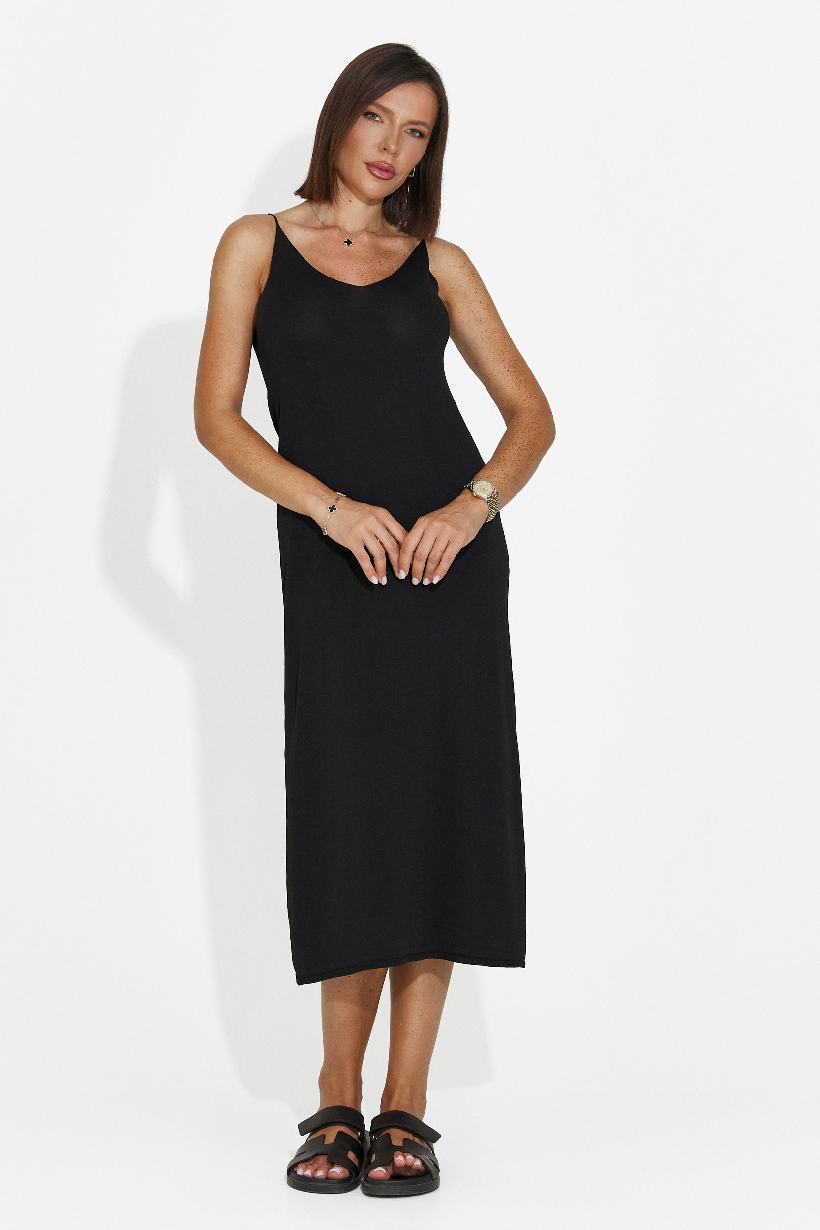 Short black women's dress Liorna Bogas