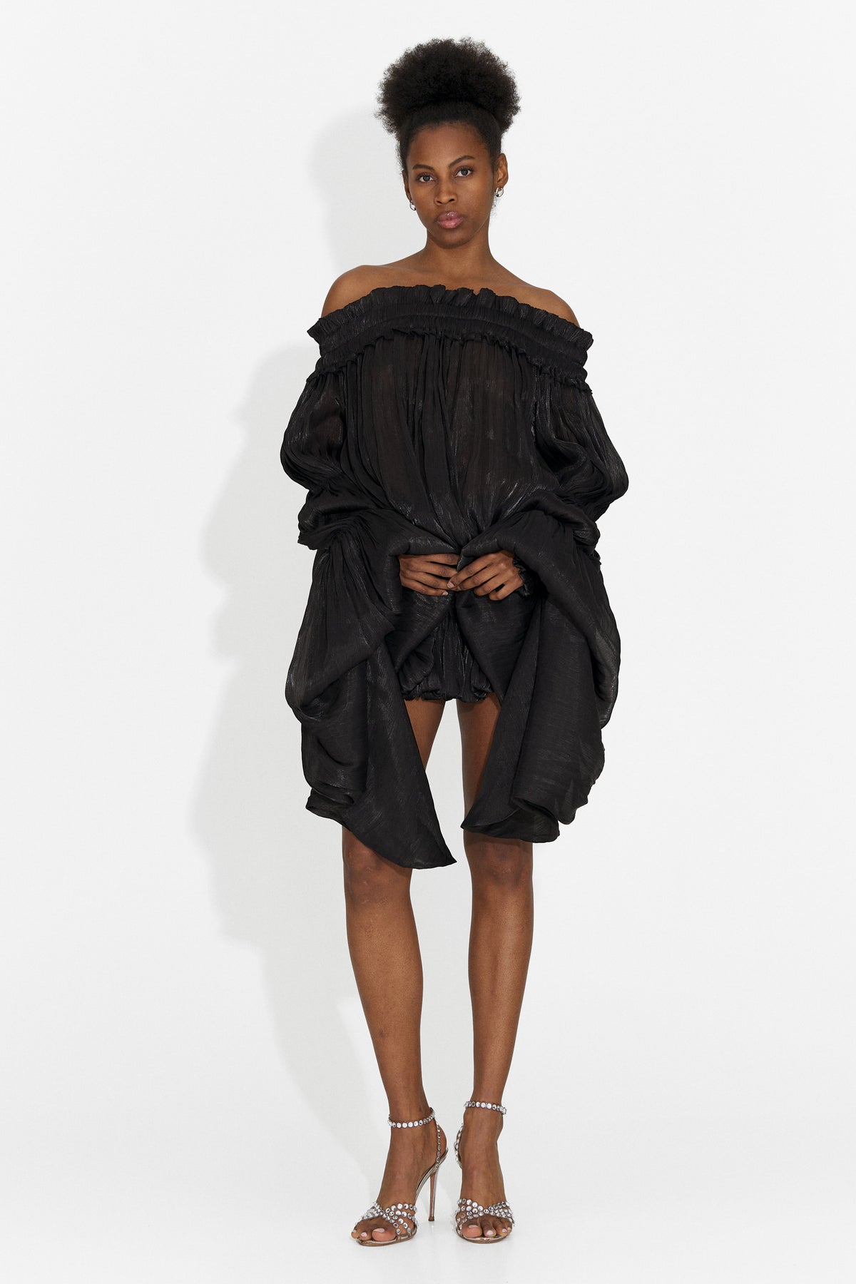 Black short women's dress Myara Bogas, image 5 of 8