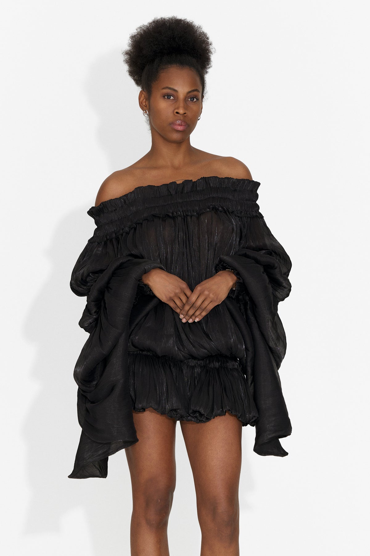 Black short women's dress Myara Bogas, image 1 of 8