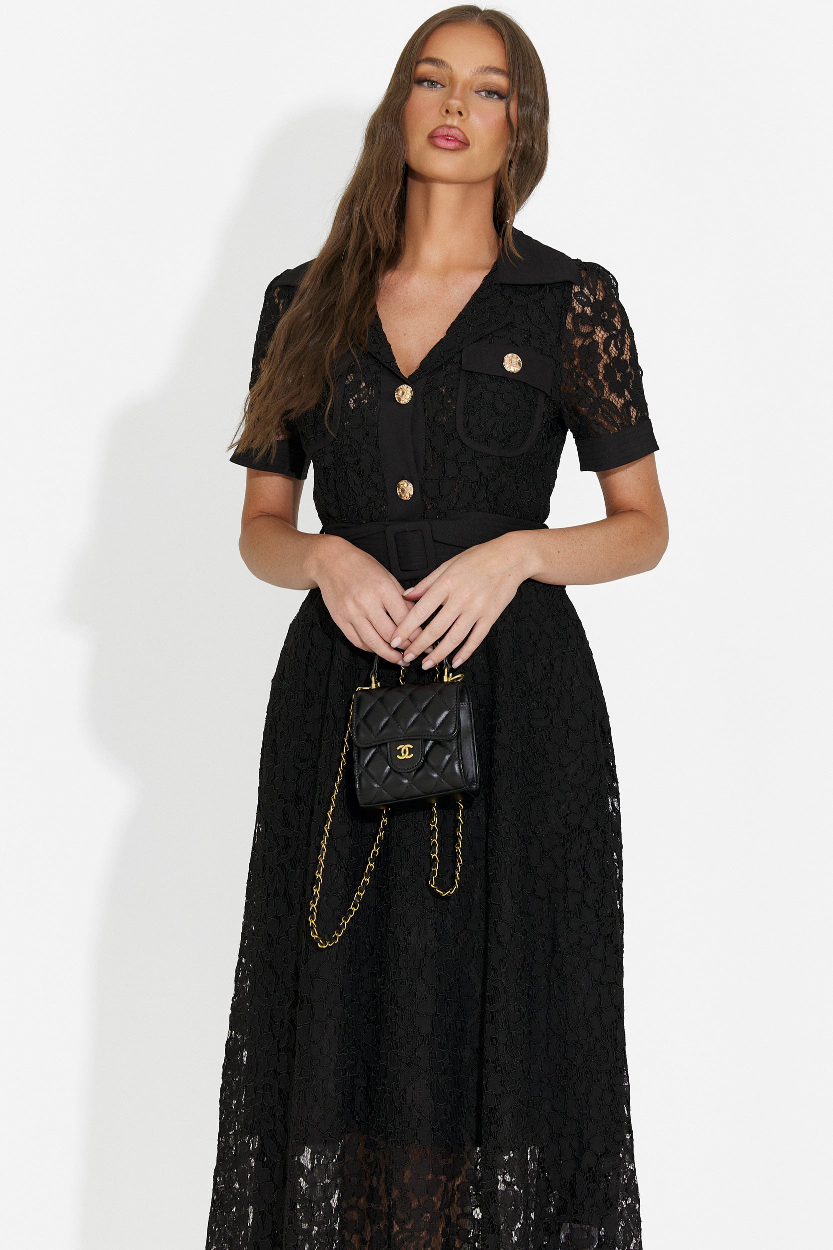 Women's long black dress Vosira Bogas
