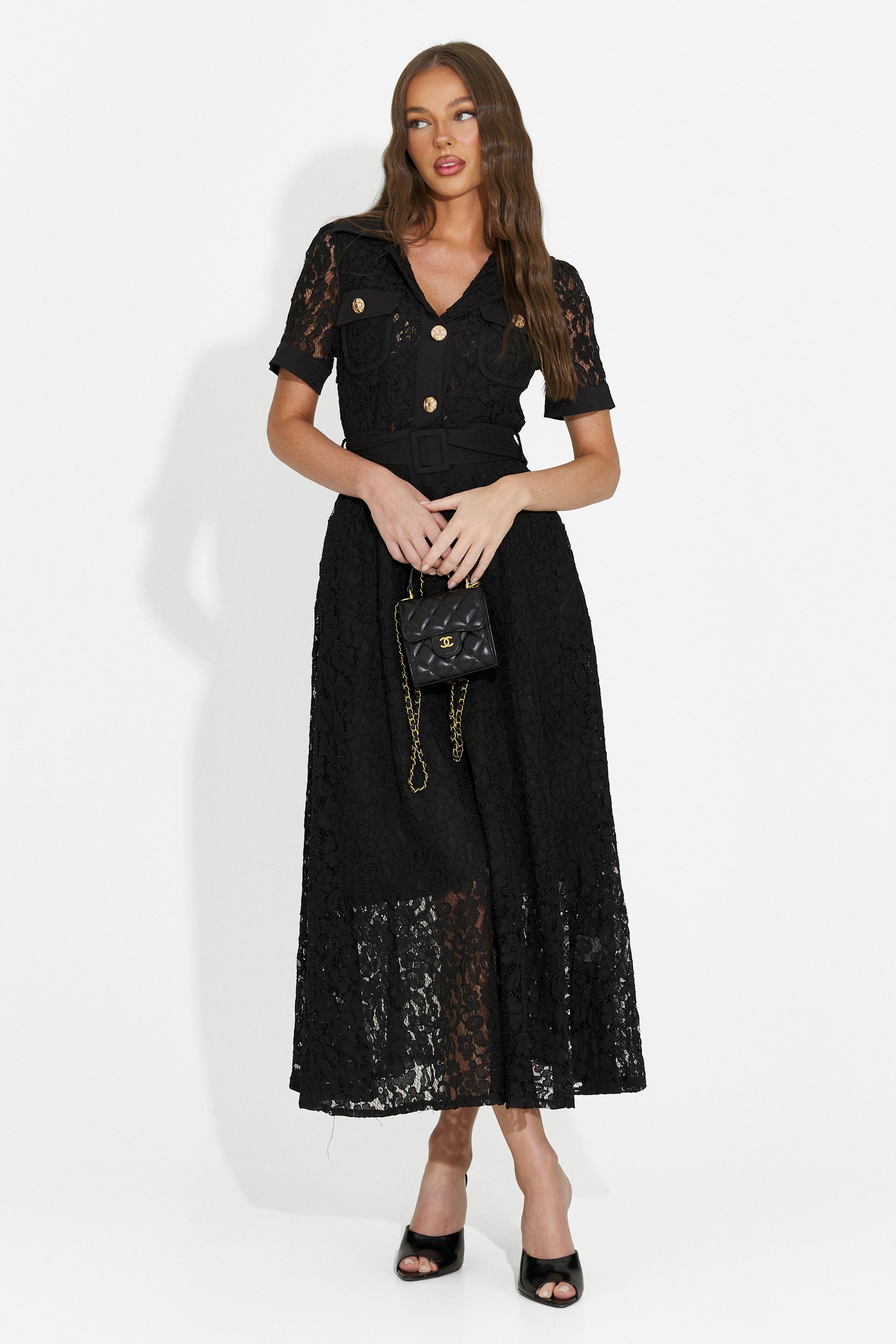Women's long black dress Vosira Bogas