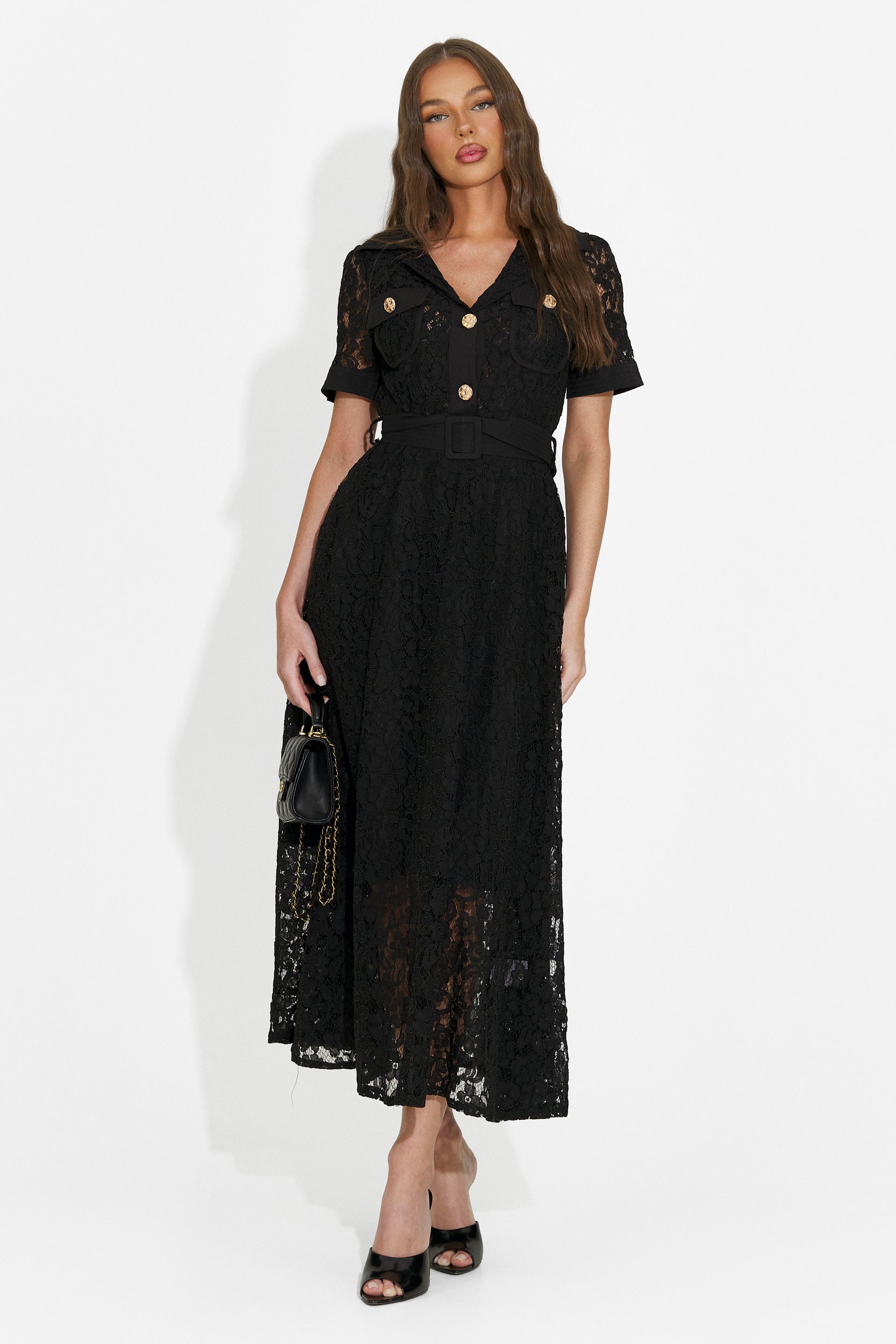 Women's long black dress Vosira Bogas