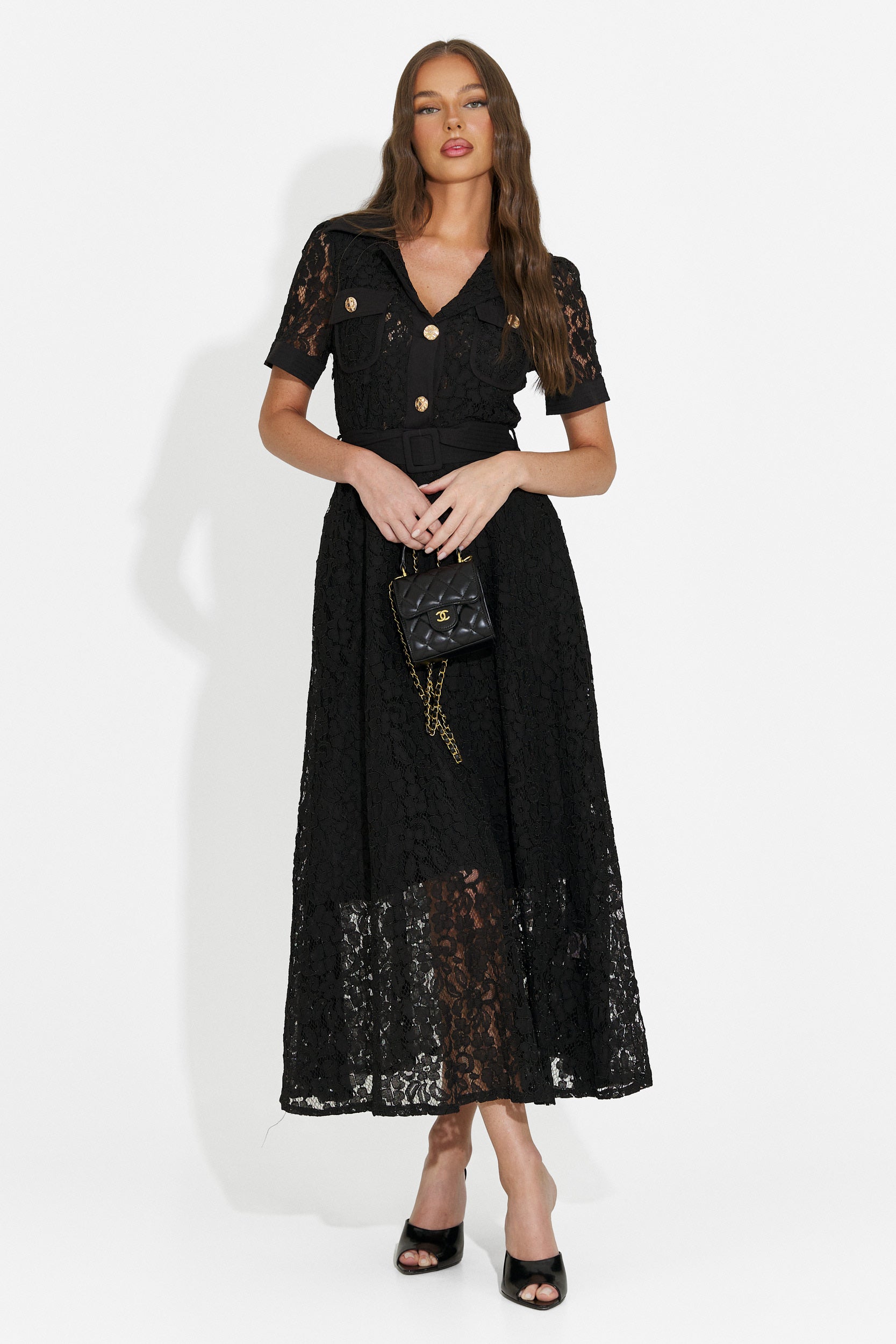 Women's long black dress Vosira Bogas