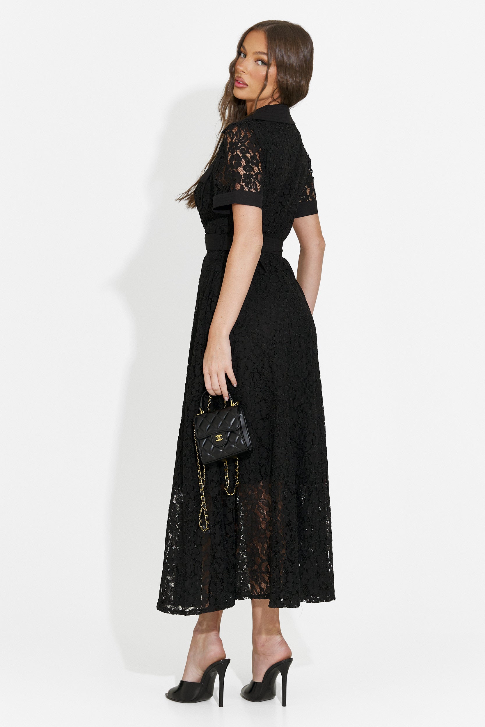 Women's long black dress Vosira Bogas